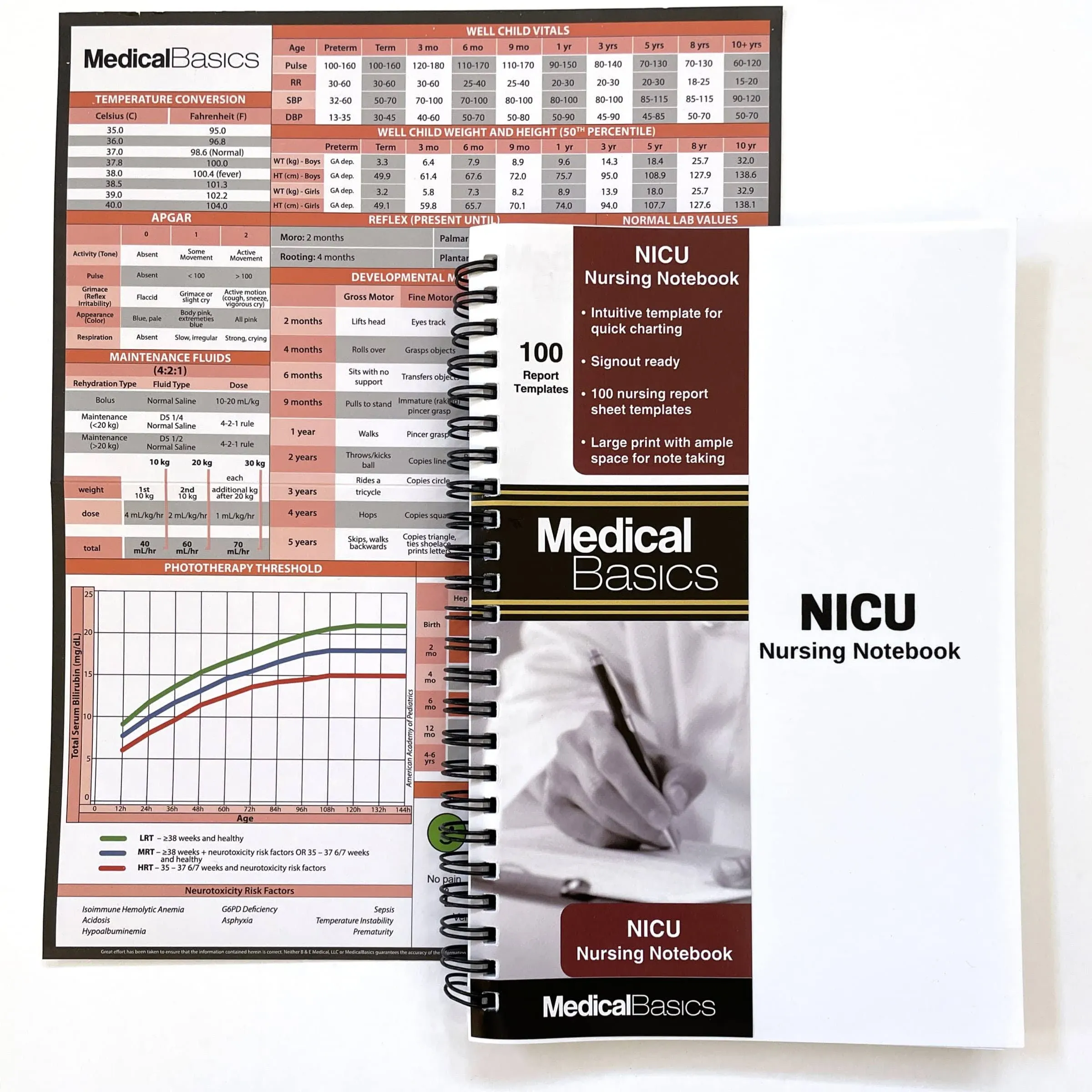 Medical Basics NICU Nurse Report Sheet Notebook - Brain Sheet Template for Nurses and CNA