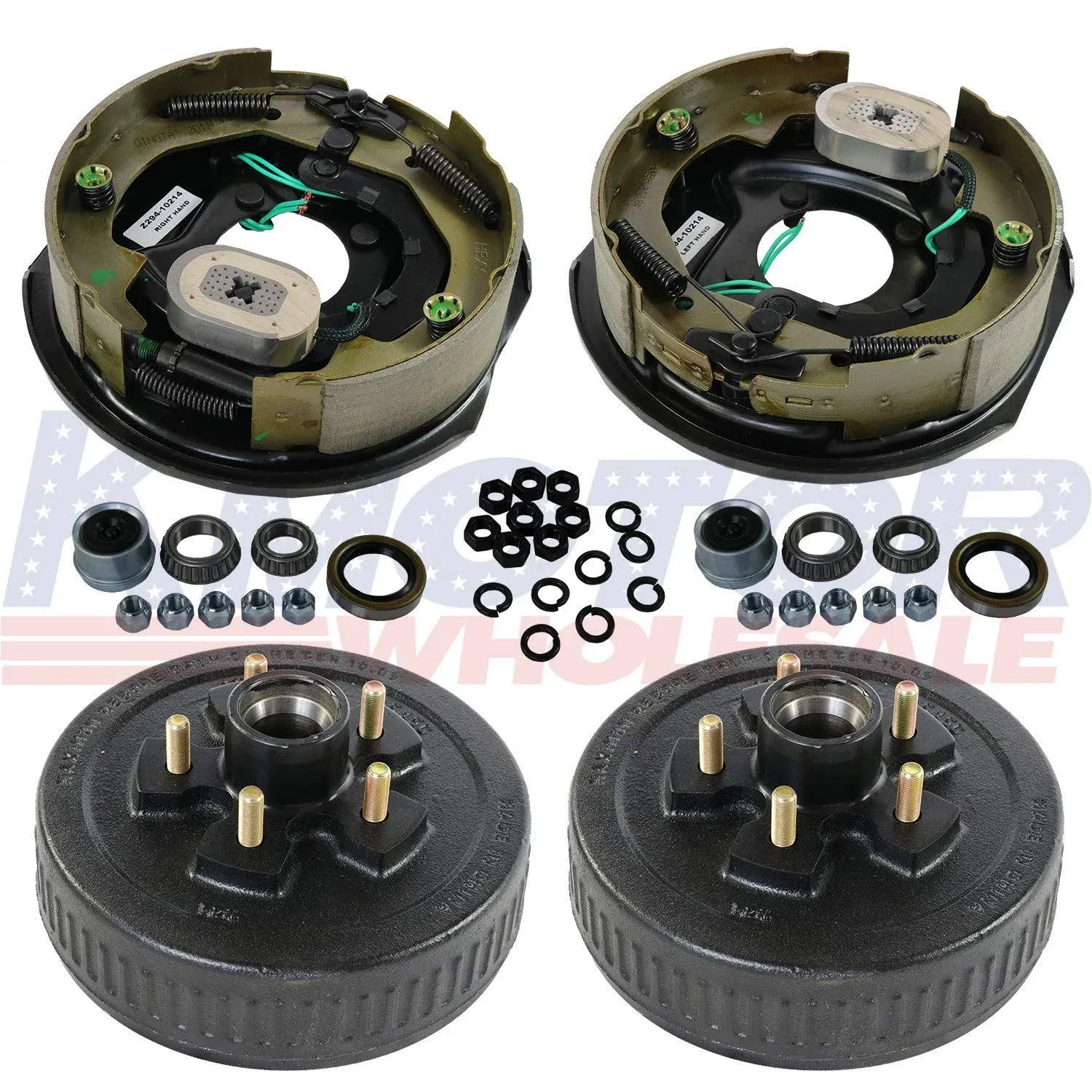 10&#034;X2-1/4&#034; Electric Brakes With Trailer 5 on 5 Hub Drum Kits For 3500 Lbs Axle