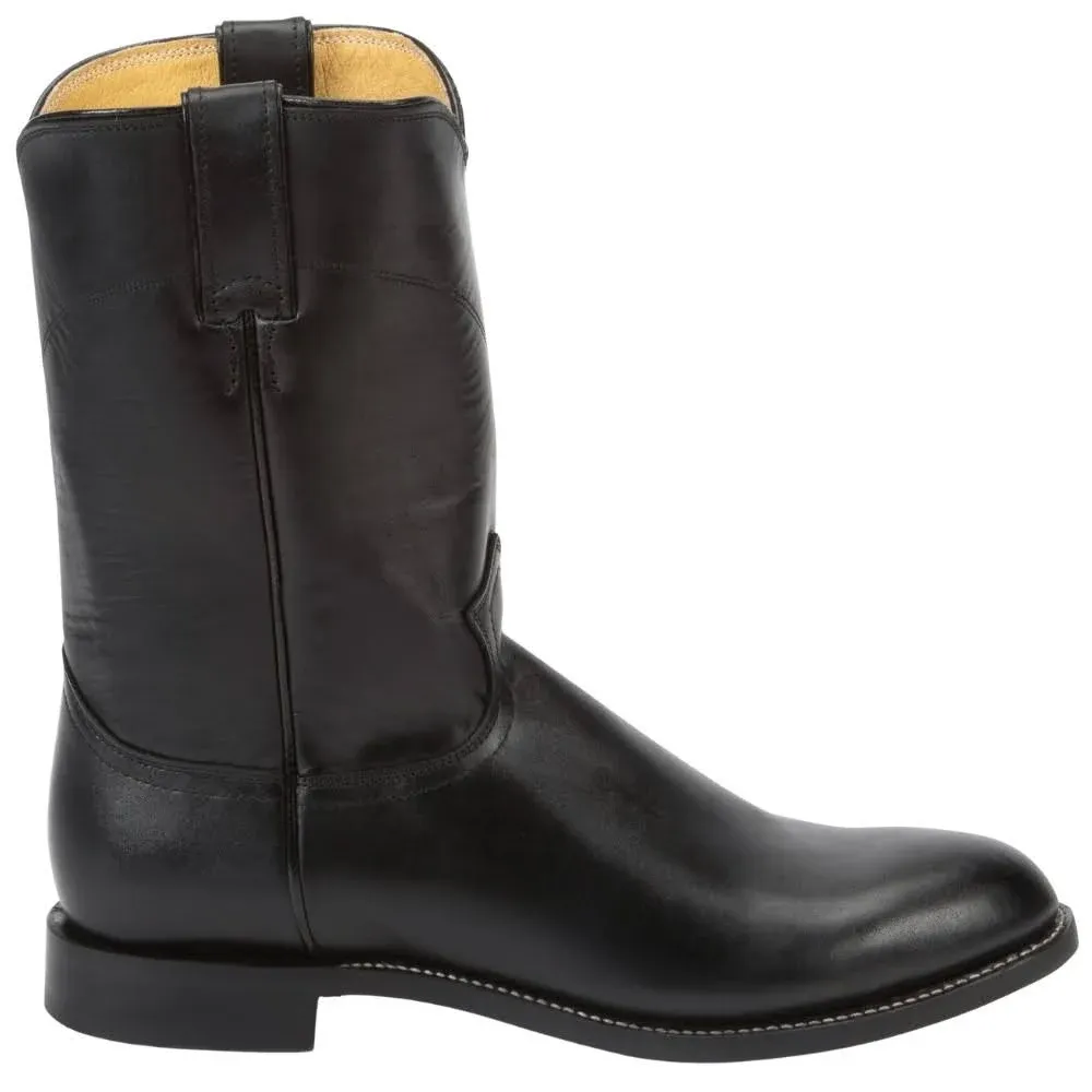 Justin Boots Jackson 10" Roper Toe 8 Men's Black