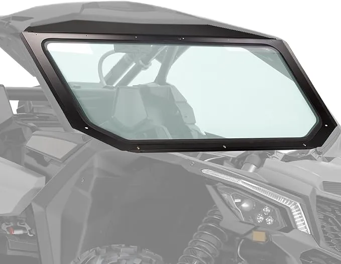 KUAFU Full Glass Windshield + Sun Visor Compatible with 2017-2023 Can Am Maverick X3 All Models