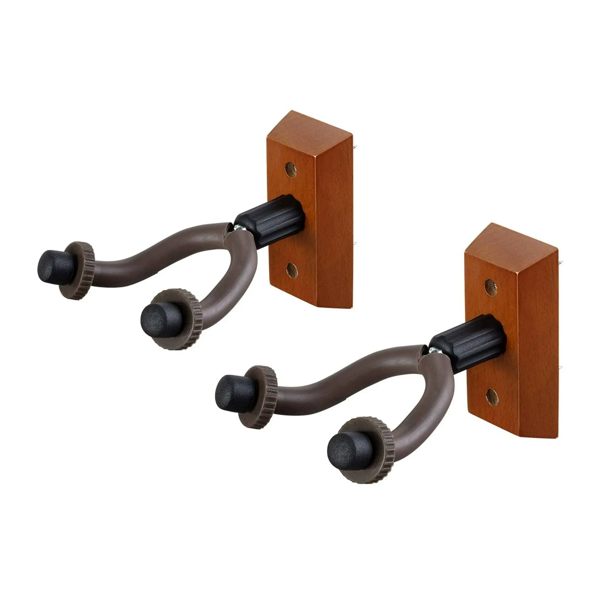 Monoprice Wood Wall Mount Guitar Hanger Guitar Bracket Holder (2-Pack) With Rubber Padding, For Acoustic or Electric Guitars - Stage Right Series