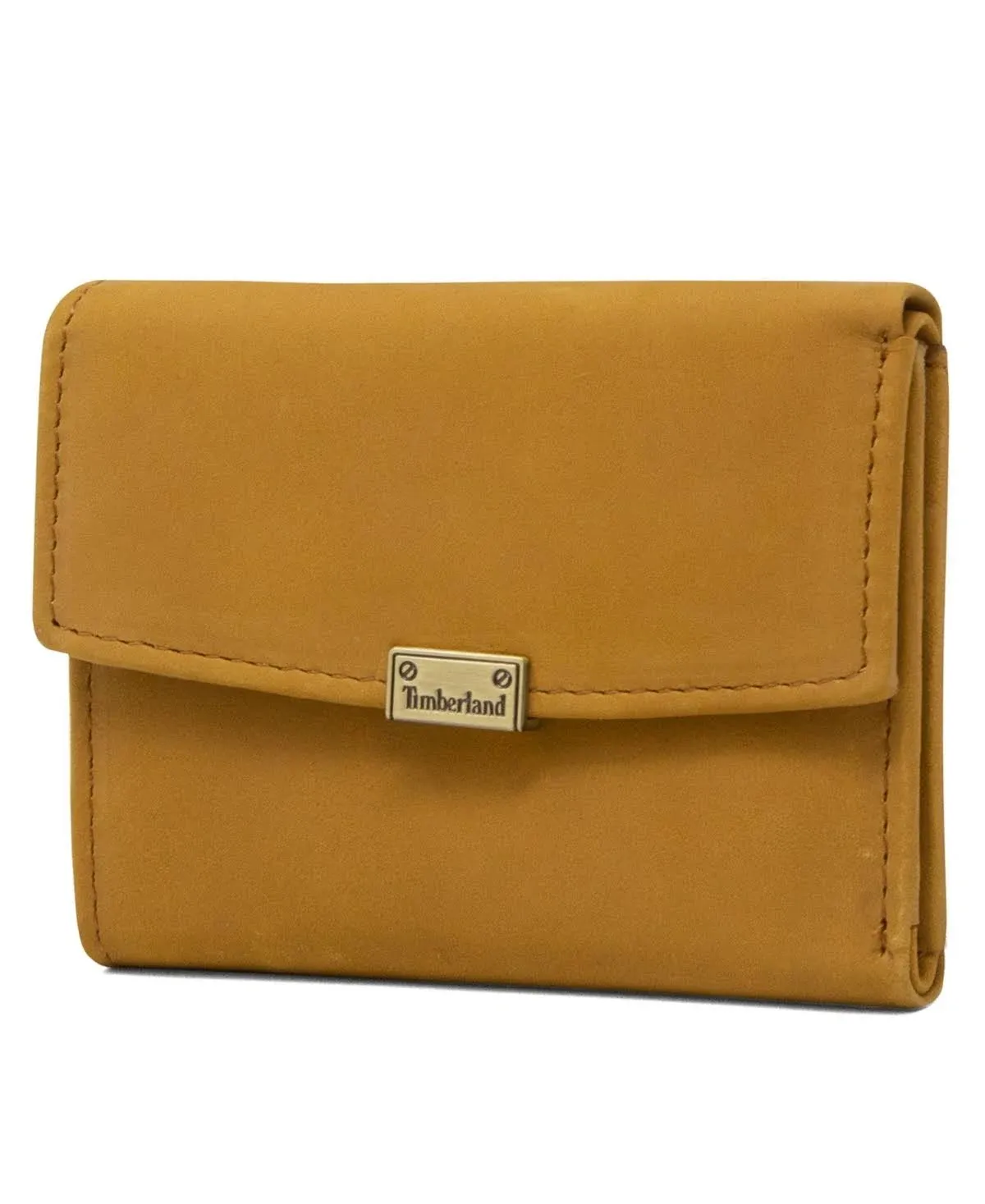 Timberland Womens Nubuck Leather Flap Billfold Wallet Wheat