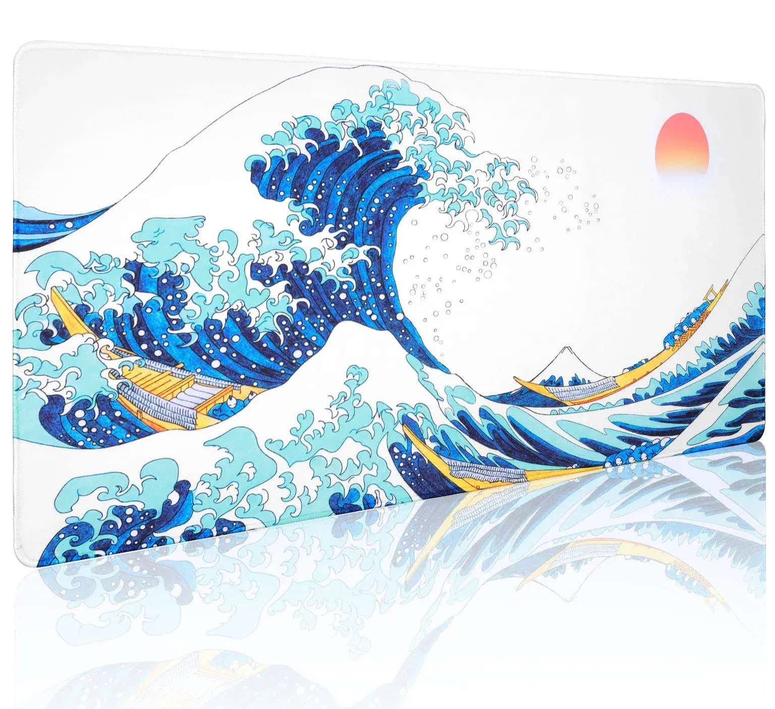 Funacola Sea Wave Japanese Cool Mouse Pad Gaming XXL Full Desk Mat Extra Large ...