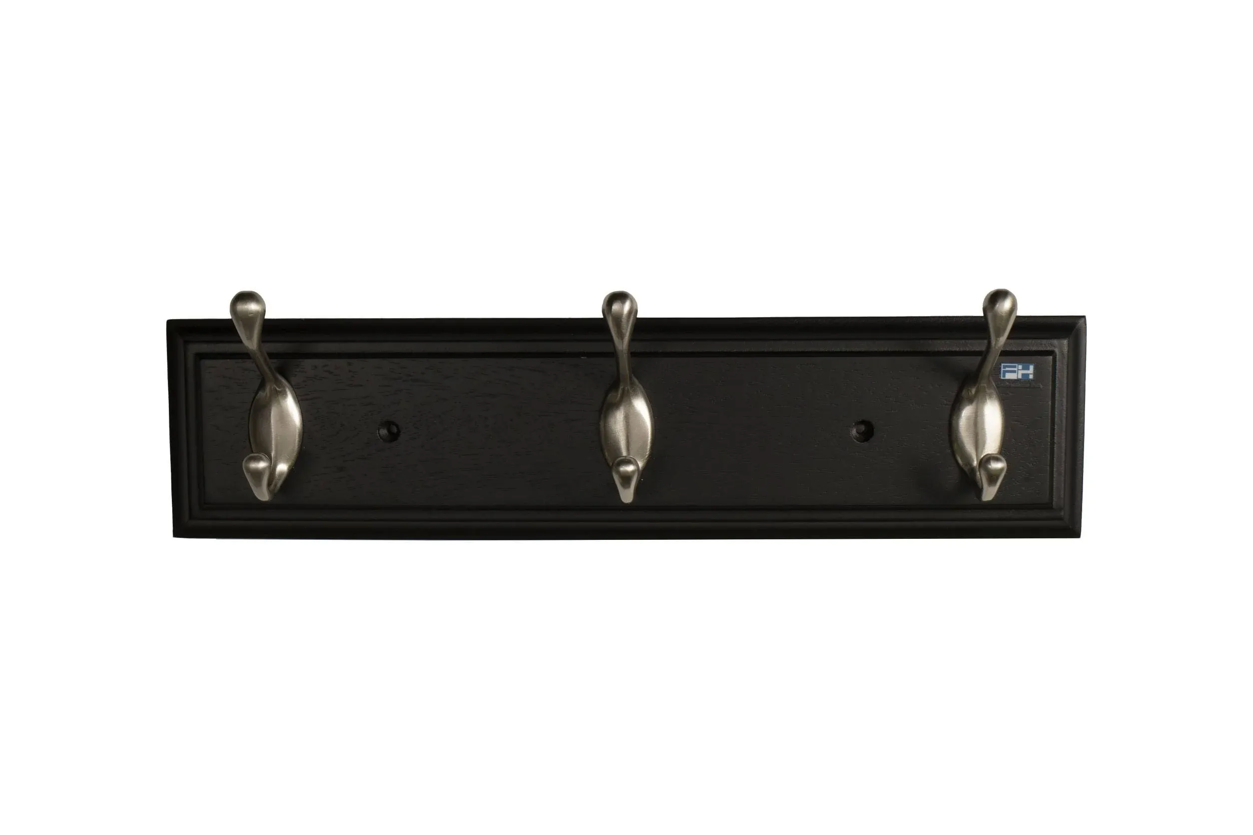 FantasHome 16&#034; Bella Wall Mounted Hook Rack with 6 Hooks - Black/Silver