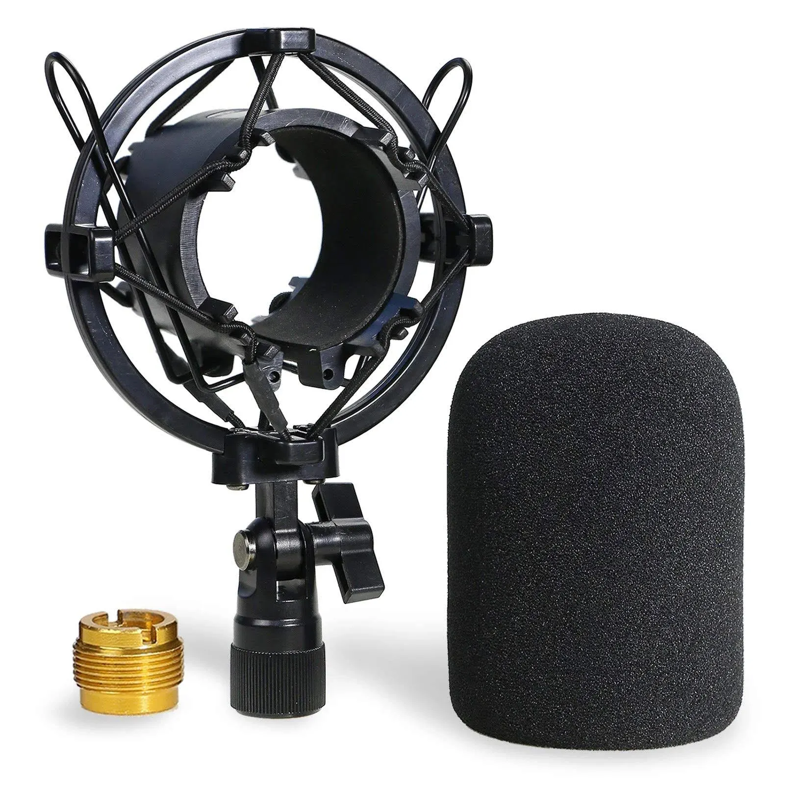 SUNMON AT2020 Shock Mount with Windscreen, Shock Mount Stand with Foam Pop Filter for Audio Technica AT2020 AT2035 AT4040 AT2020USB ATR2500x