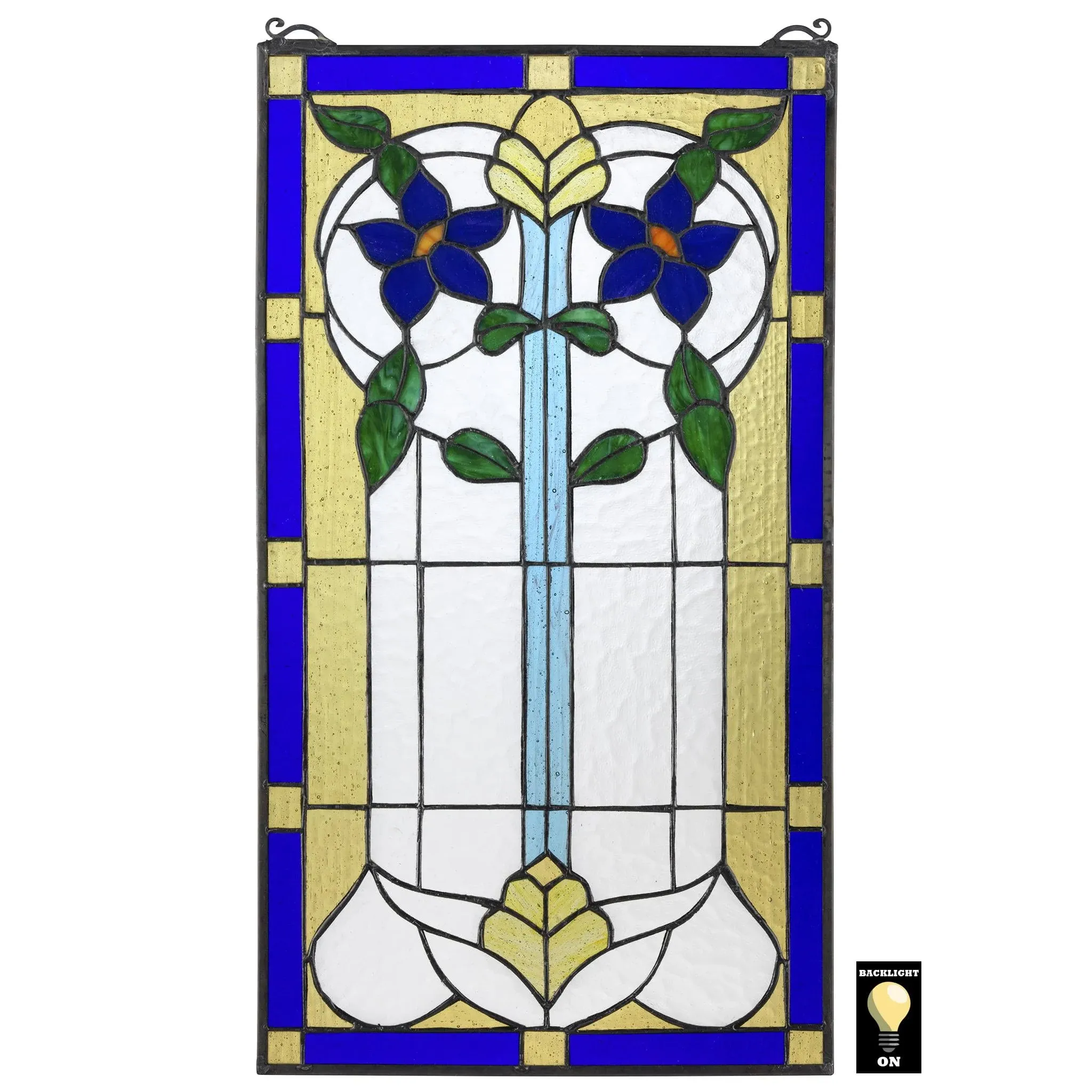 Design Toscano Primrose Art Nouveau Tiffany-Style Stained Glass Window