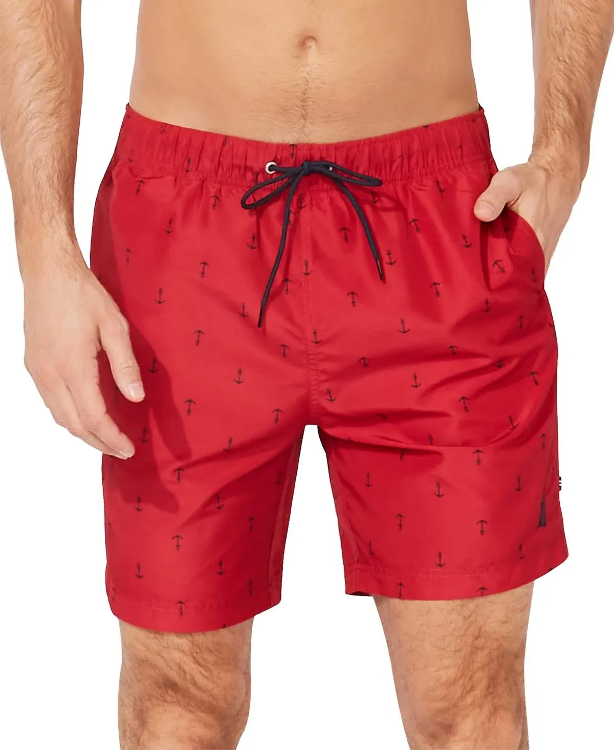 Nautica Men's Standard Quick Dry All Over Classic Anchor Print Swim Trunk