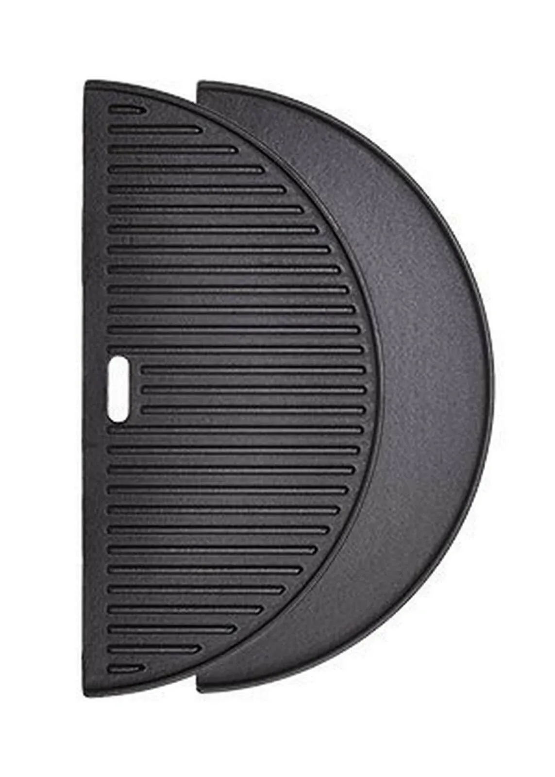 Half Moon Cast Iron Reversible Griddle for Large Big Green Egg and 18in Kamad...