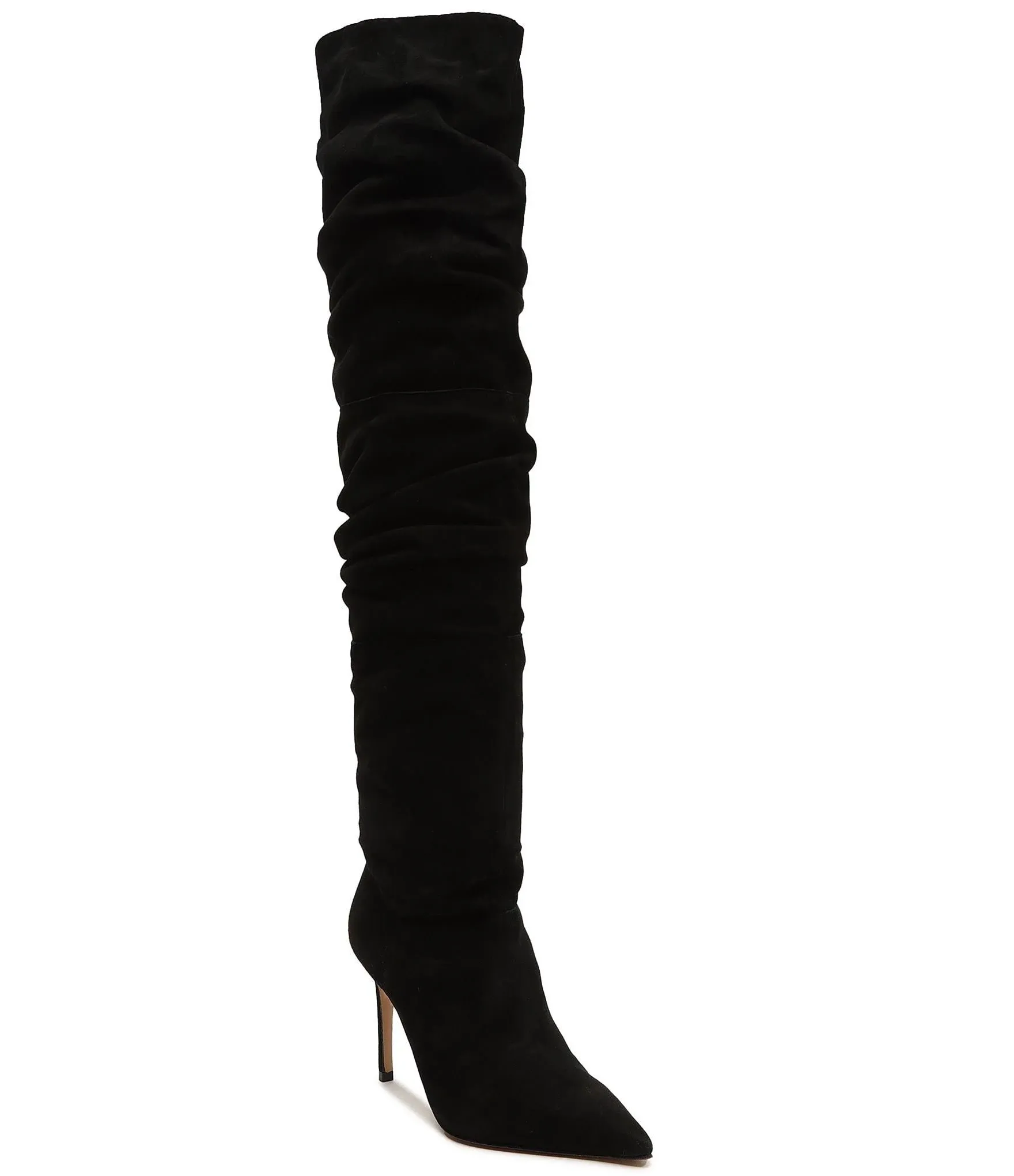 Ashlee Suede Over-the-knee Boots In Black