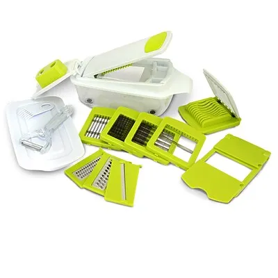 Megachef 8-in-1 Multi-Use Slicer Dicer and Chopper Kitchen Multi-Use Tool Mandoline, Vegetable and Fruit Peeler and Soft Slicer (930103072M)