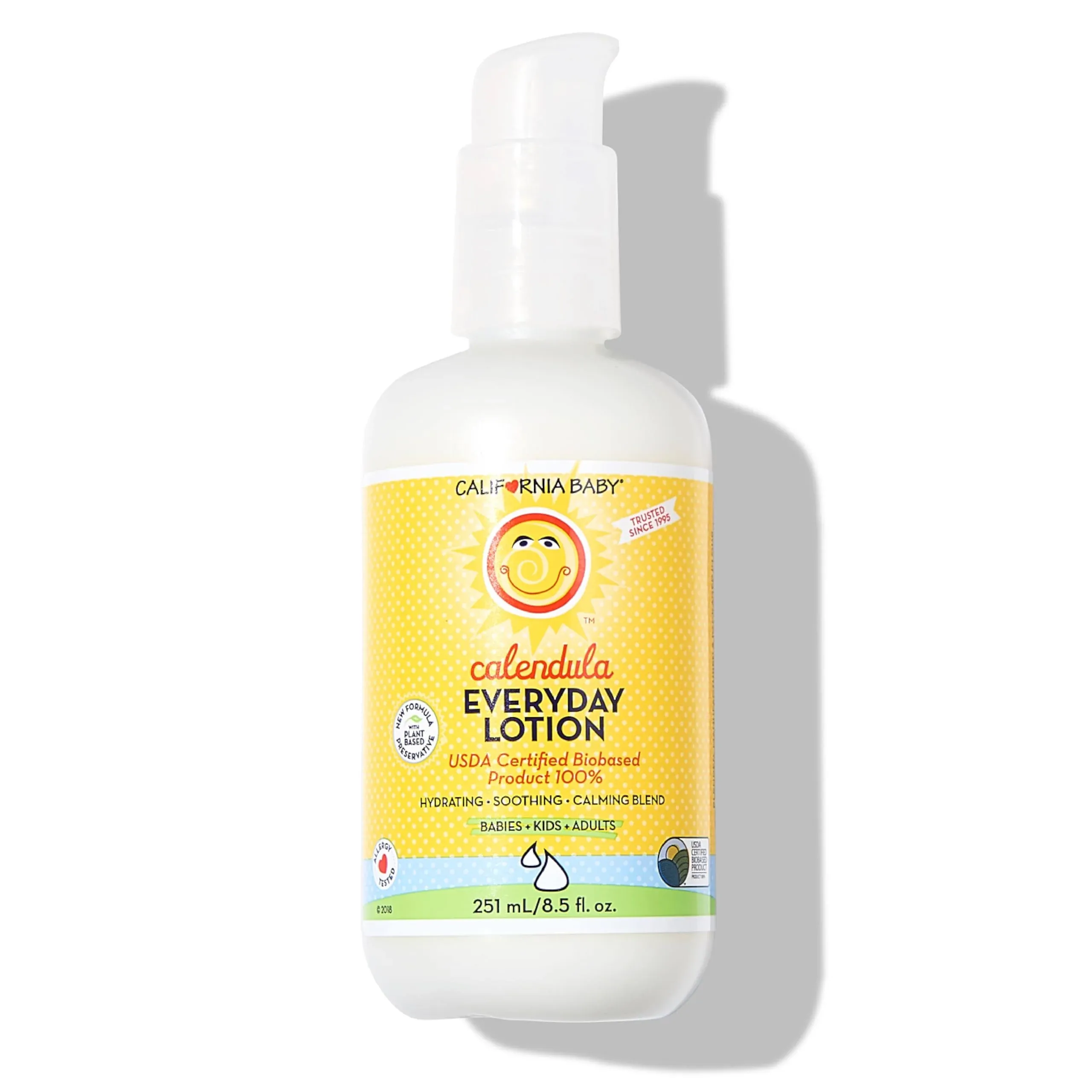 California Baby Calendula Lotion | 100% Plant-Based | Very Soothing Baby Lotion for Sensitive Skin | Lavender Kids Lotion | Allergy Friendly | Organic Calendula + Aloe Vera | 251 mL / 8.5 oz.