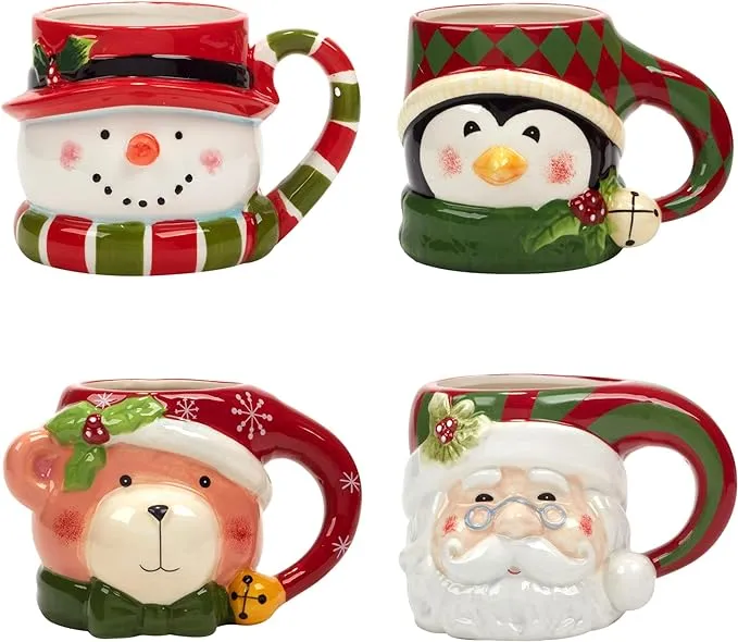 Certified International Holiday 4 Pc. Mug Set, 18 oz., Multicolor