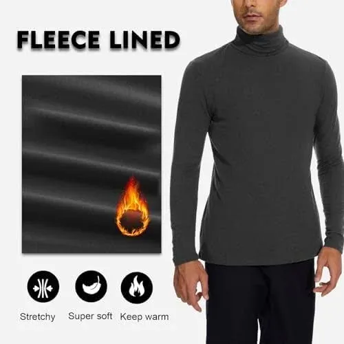 Mens Turtleneck Long Sleeve Shirts Slim Fit Turtle Neck T Shirt Lightweight Basic Classic Pullovers Top