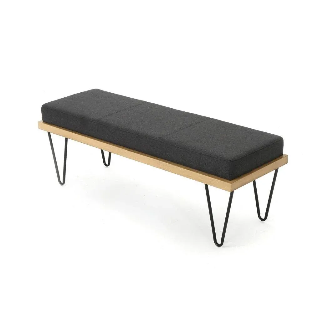 Elaina Industrial Modern Microfiber Bench