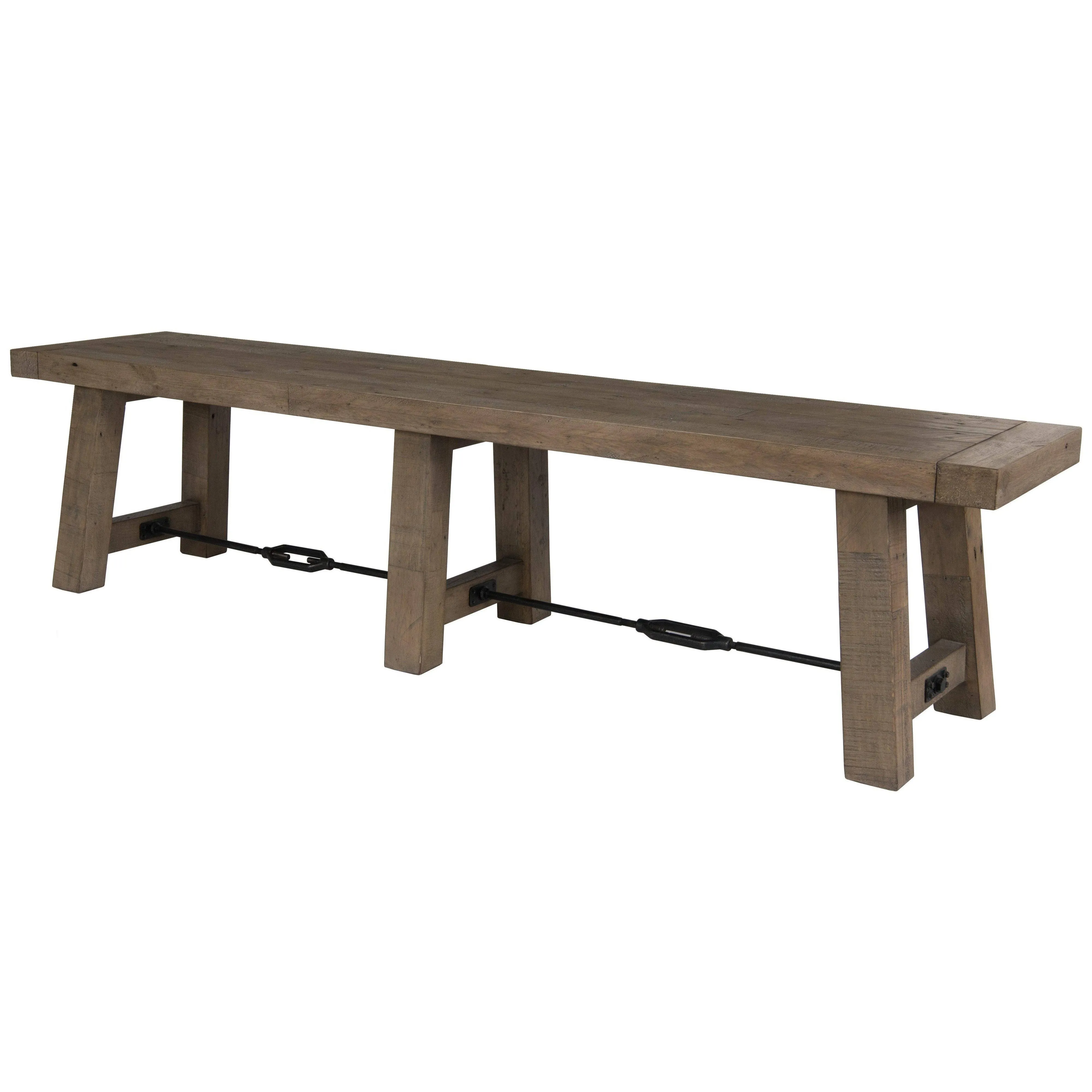 Handcrafted Reclaimed Wood Dining Bench with Grains, Distressed Gray - BM203606 By Casagear Home