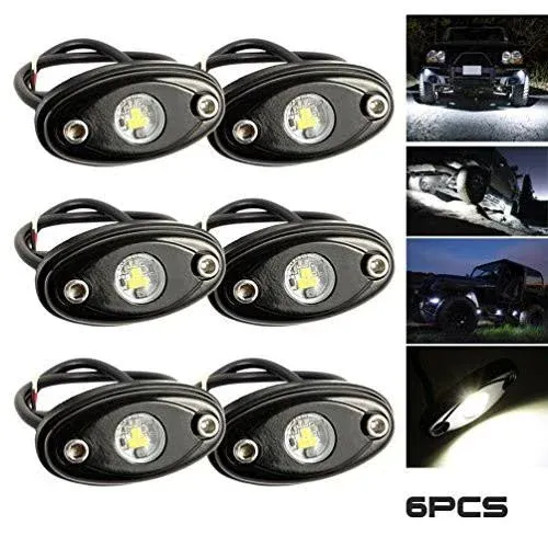 LED ROCK LIGHTS Off Road Truck Auto Car Boat ATV SUV White Pack of 6 LEDMIRCY