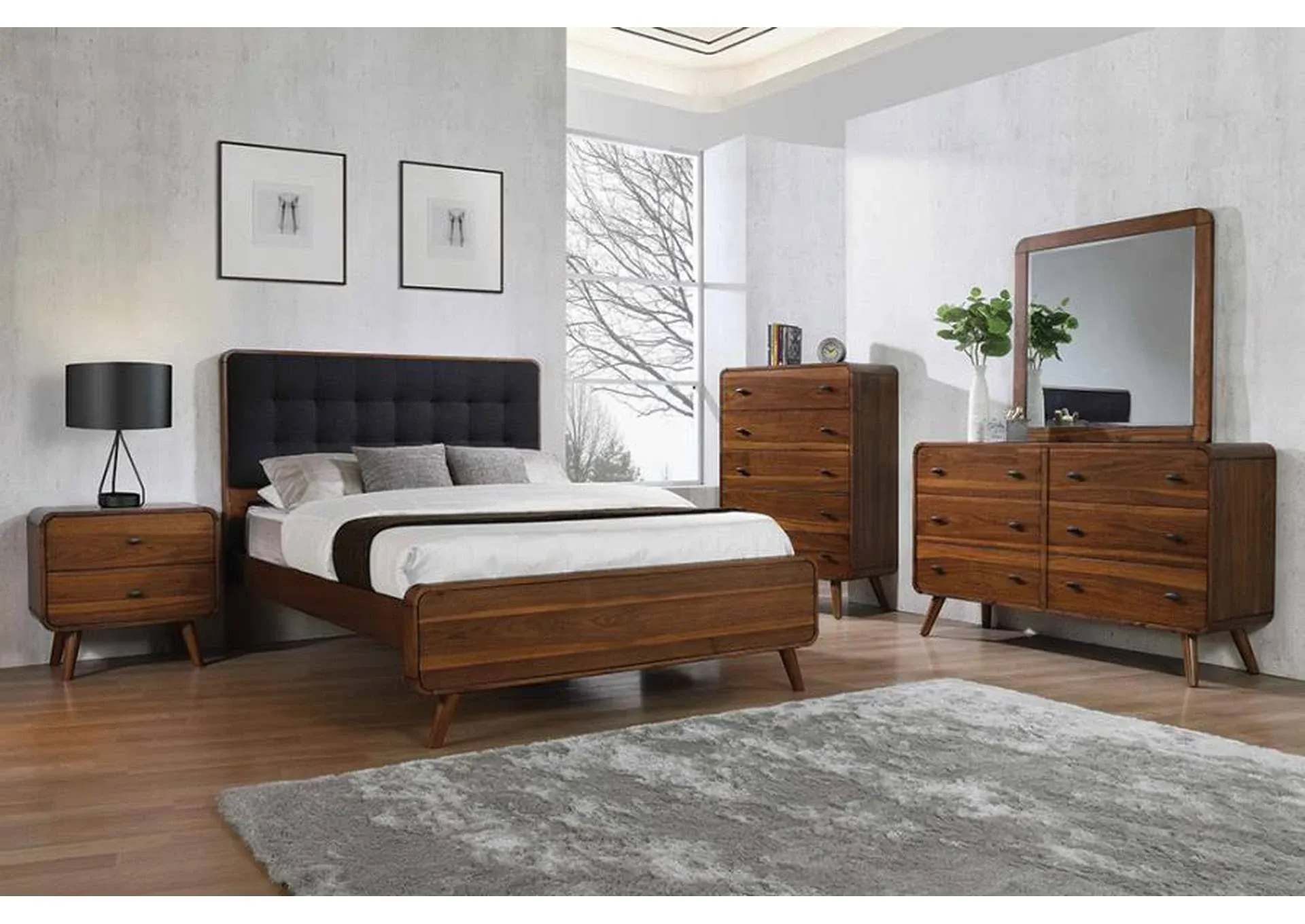 Robyn 4-piece Queen Bedroom Set Dark Walnut