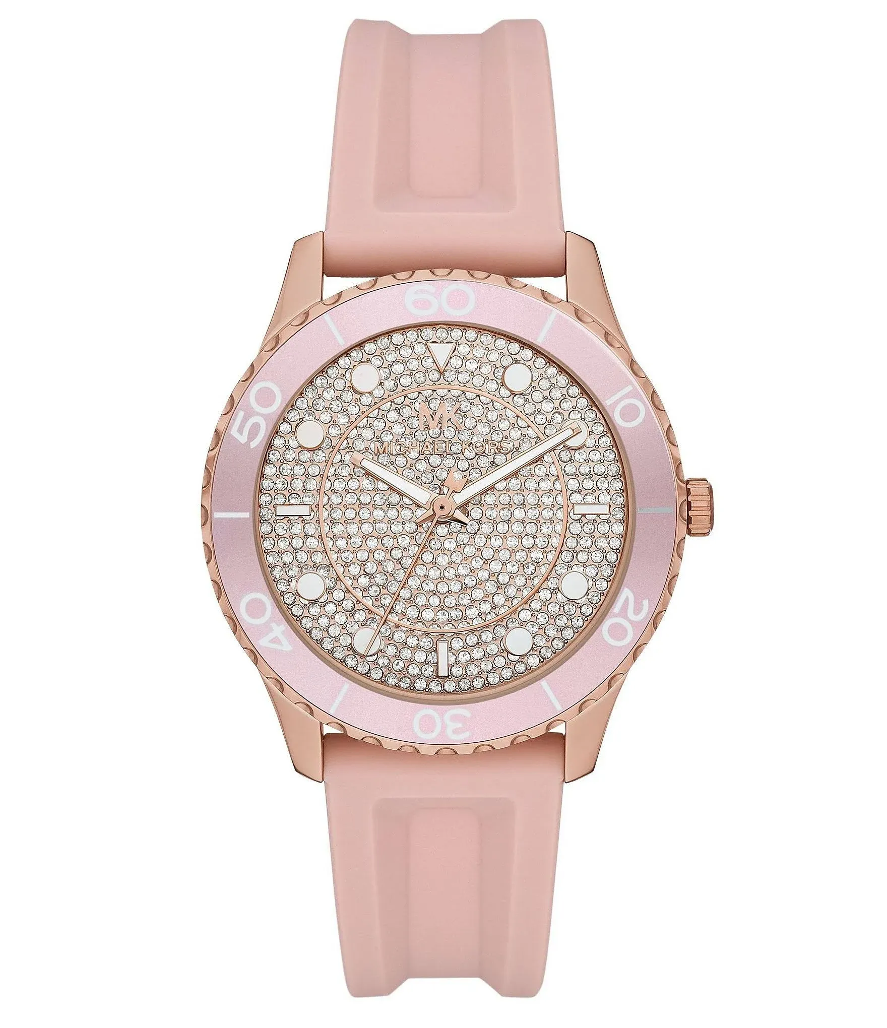 NEW AUTHENTIC MICHAEL KORS RUNWAY ROSE GOLD PINK CRYSTALS WOMENS MK6854 WATCH