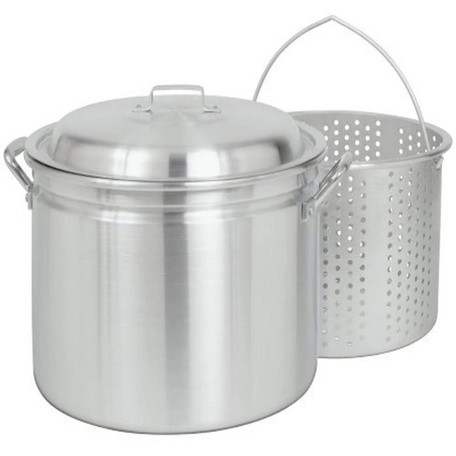 Bayou Classic Pots With Small Holed Basket 20 Quart Aluminum Stock Pot