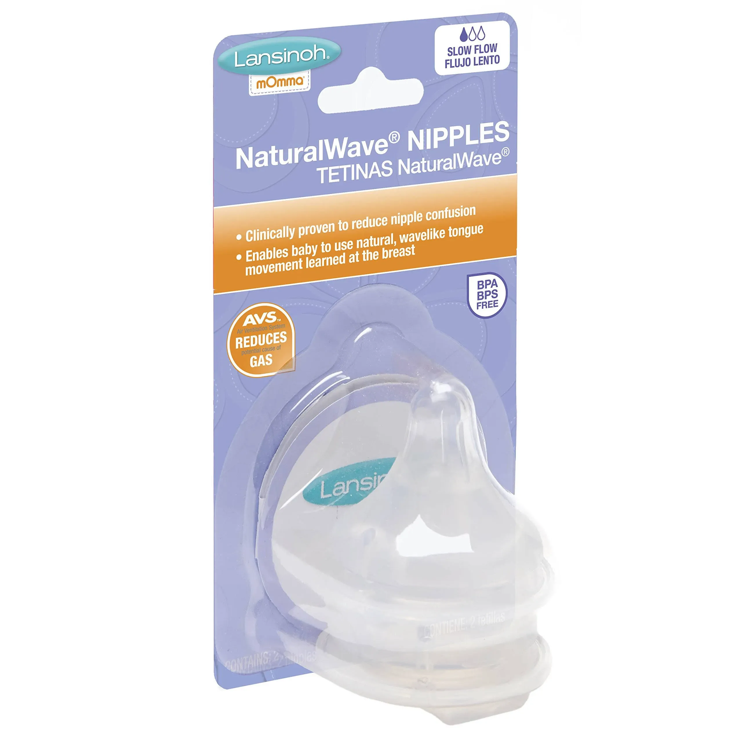 NaturalWave Baby Bottle Nipples | Slow Flow | 2 x Box of 2 count nipples