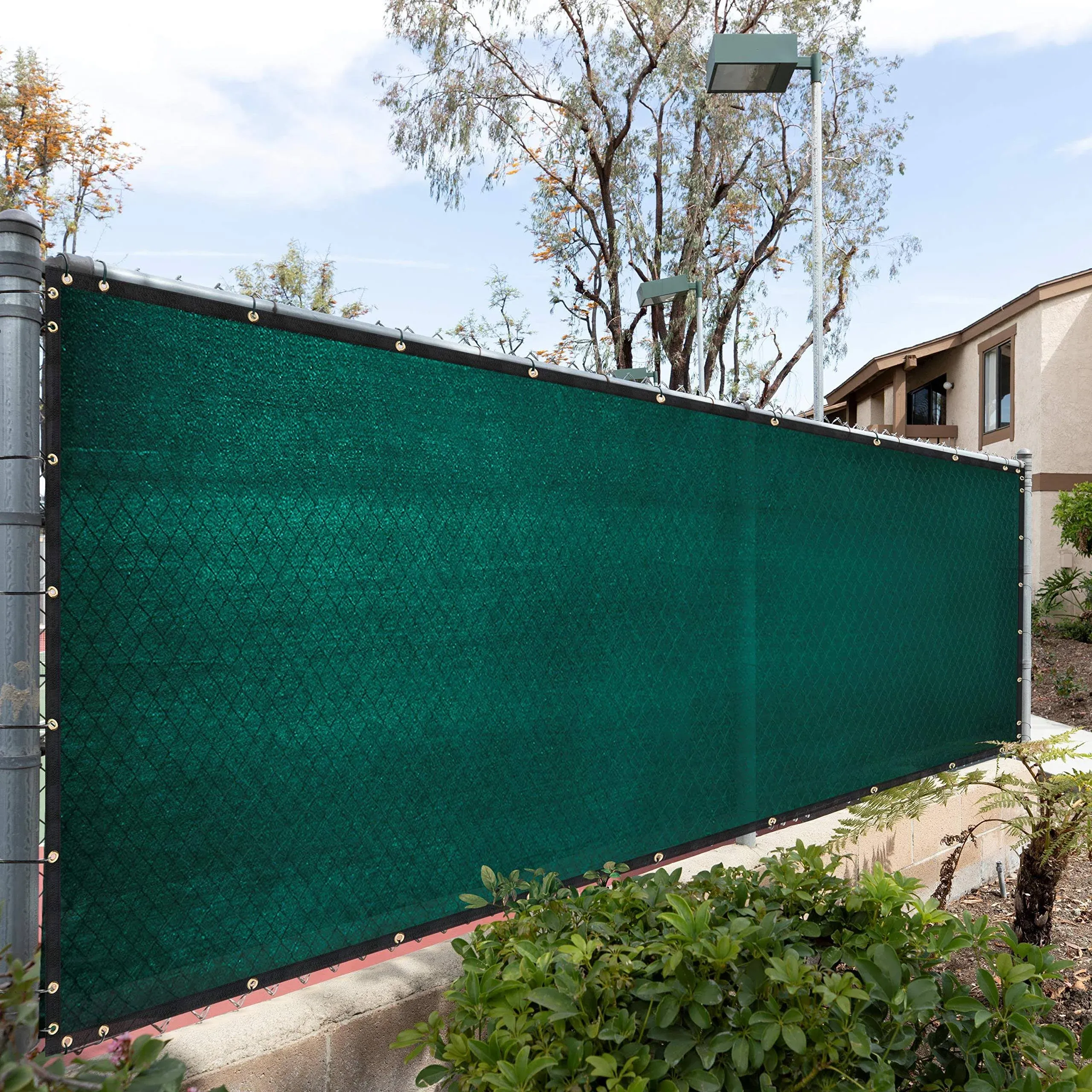 Royal Shade 6' x 50' Green Fence Privacy Screen Cover Windscreen with Heavy Duty Brass Grommets -Cable Zip Ties Include -Make Custom Size