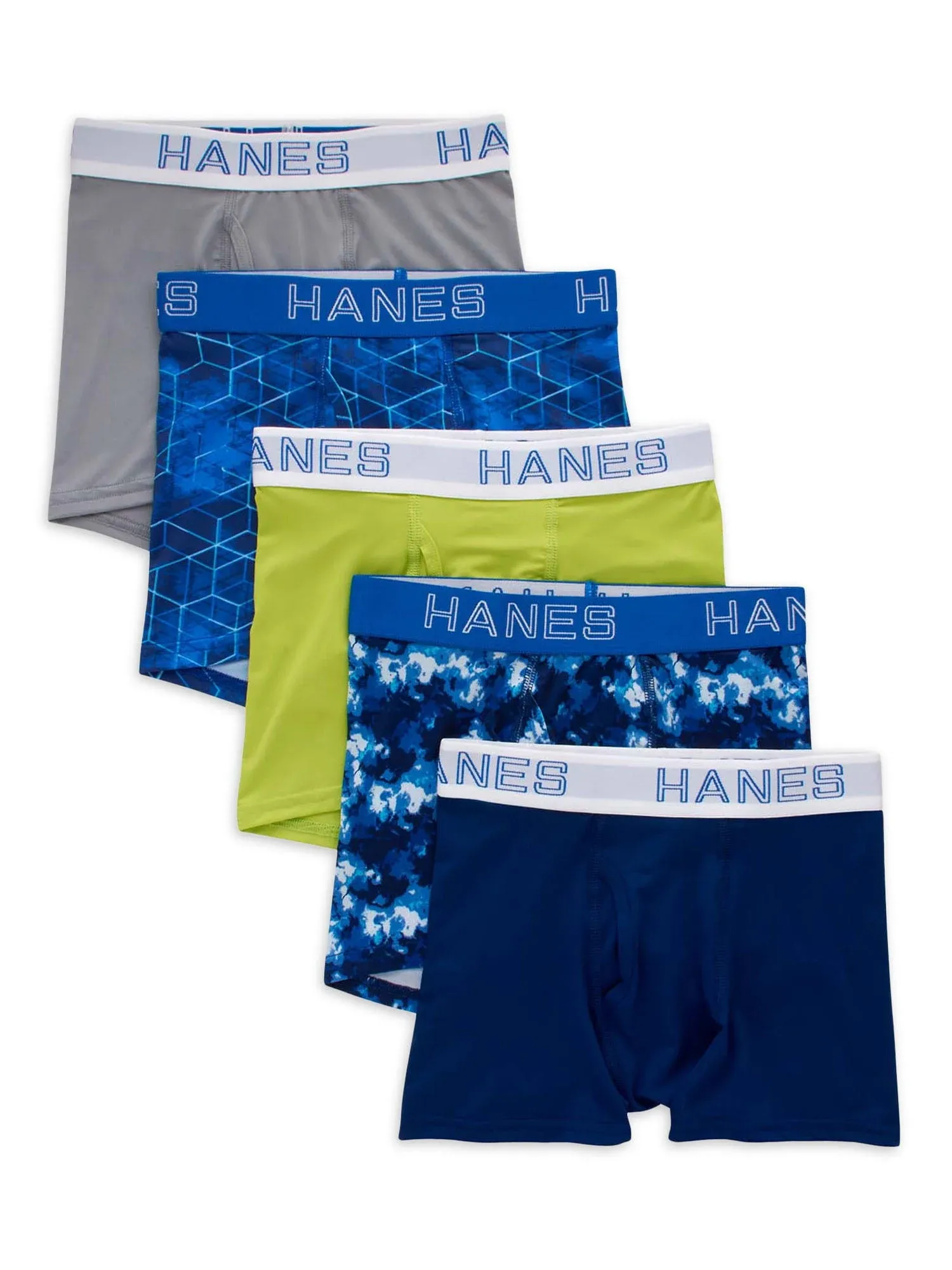 Hanes Boys' X-Temp Stretch Boxer Brief Underwear, 5-Pack, Sizes S-XXL