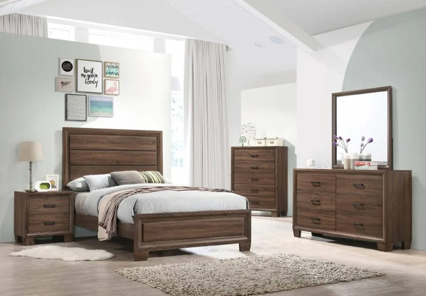 Coaster Brandon Bedroom Set Medium Warm Brown