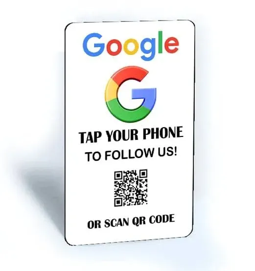 Tap and Share Contactless Sharing Smart NFC Google Review Follow Card Sticker (Review US On Google Card, 1)