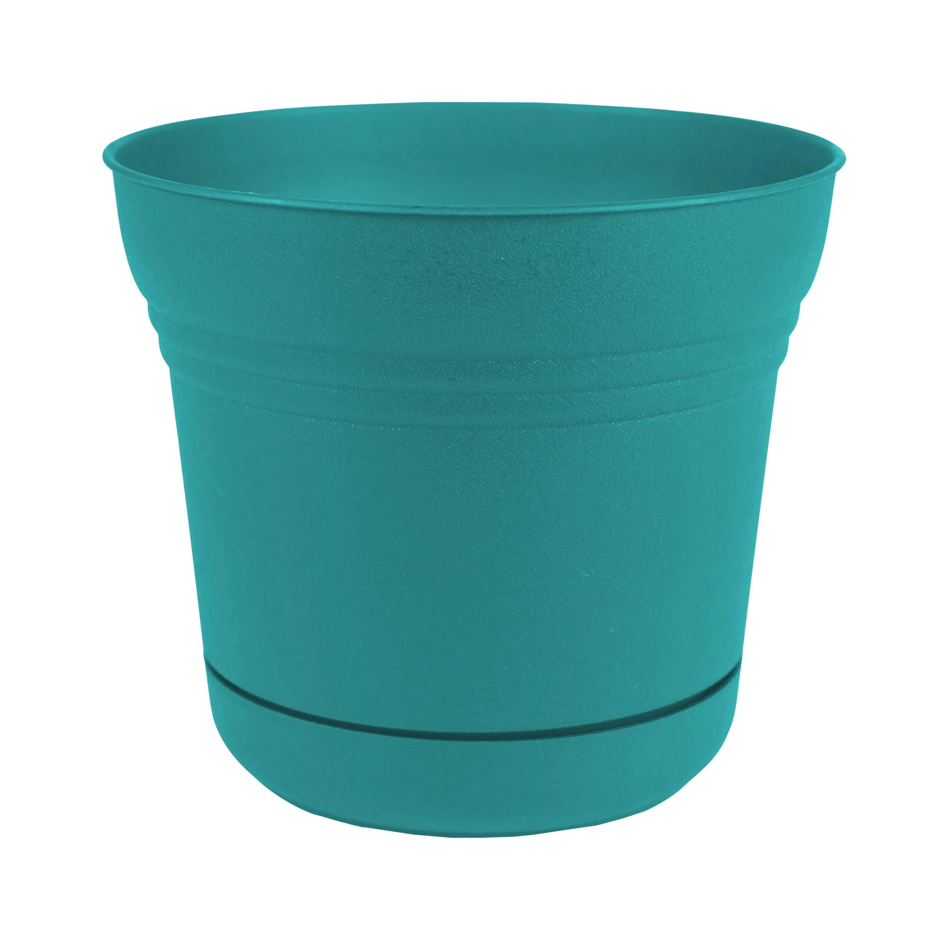 Bloem Saturn 8.5 in. H X 10 in. D Plastic Planter Bermuda Teal