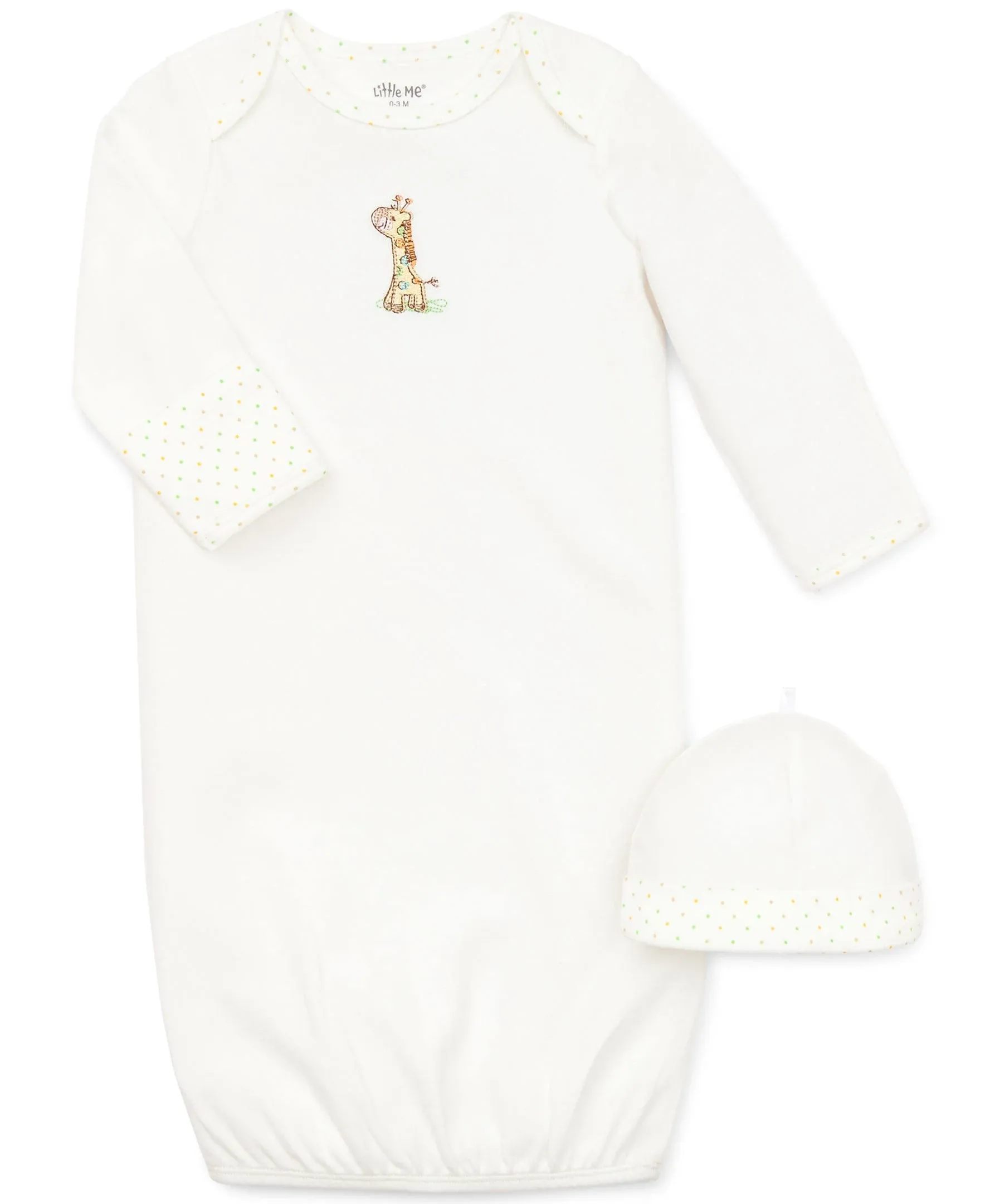 Little Me Baby Set Giraffe Gown and Beanie