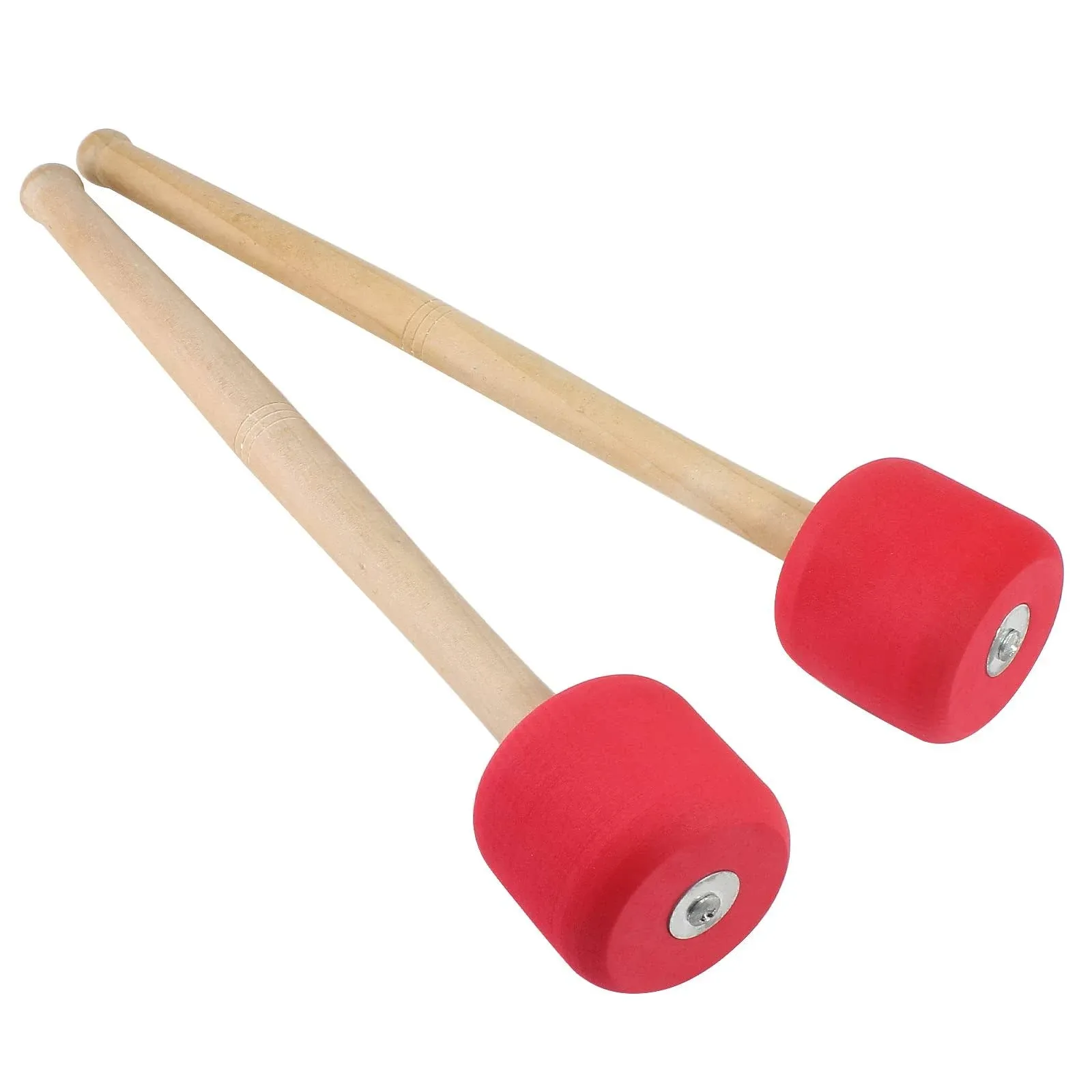 Murtenze 2Pack 12.8&#034; Bass Drum Mallet Drum Stick Wool Felt Head Mallets Percu...