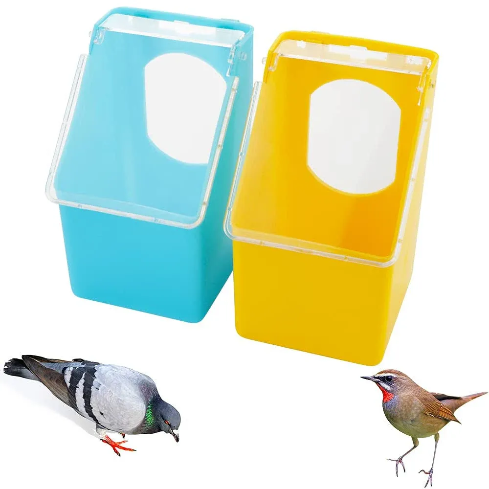 DQITJ 2 Pcs Pigeon Plastic Feeder, Bird Food Feeding Hanging Box for Bird Poultry ...