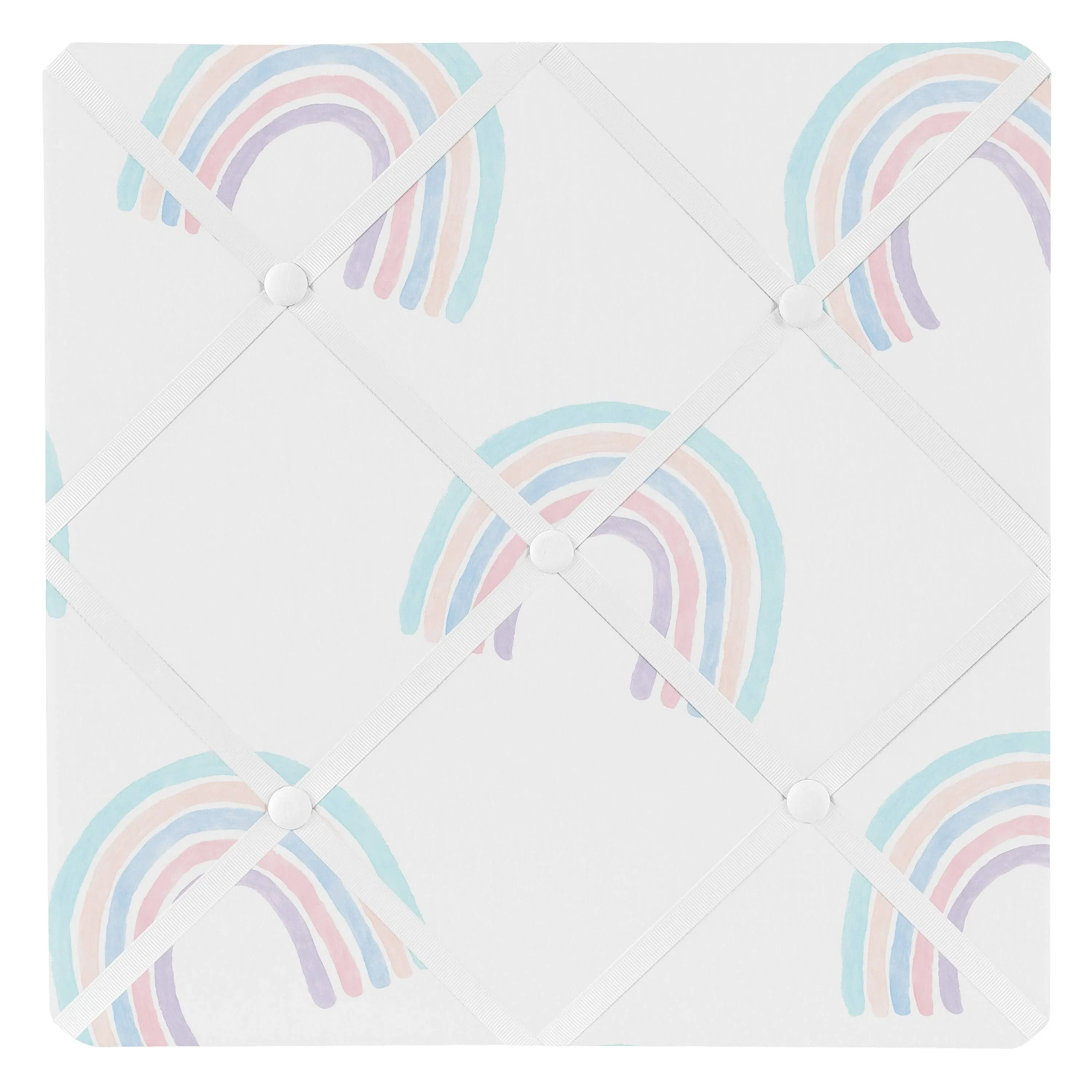 Sweet Jojo Designs Pastel Rainbow Fabric Memory Memo Photo Bulletin Board - Blush ...