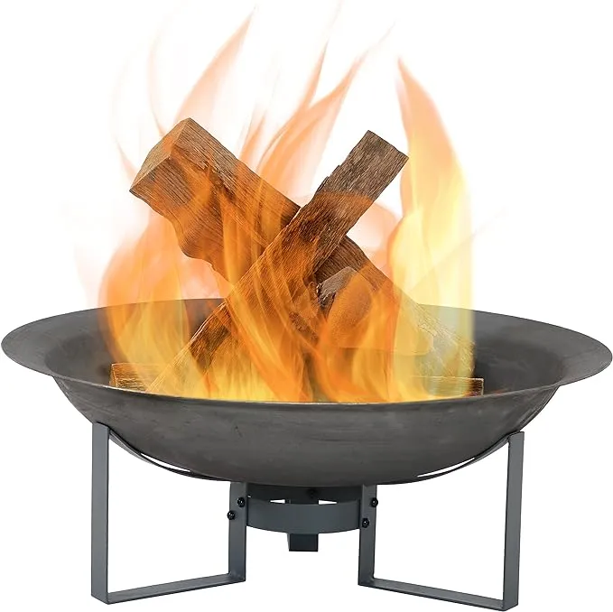 Sunnydaze Modern Cast Iron Fire Pit Bowl with Stand - 23" Diameter