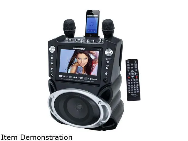 Karaoke USA GF830 DVD/CDG Karaoke Player with SD Slot MP3G, Bluetooth, 7" TFT Color Screen & Recording 300 Songs Included!