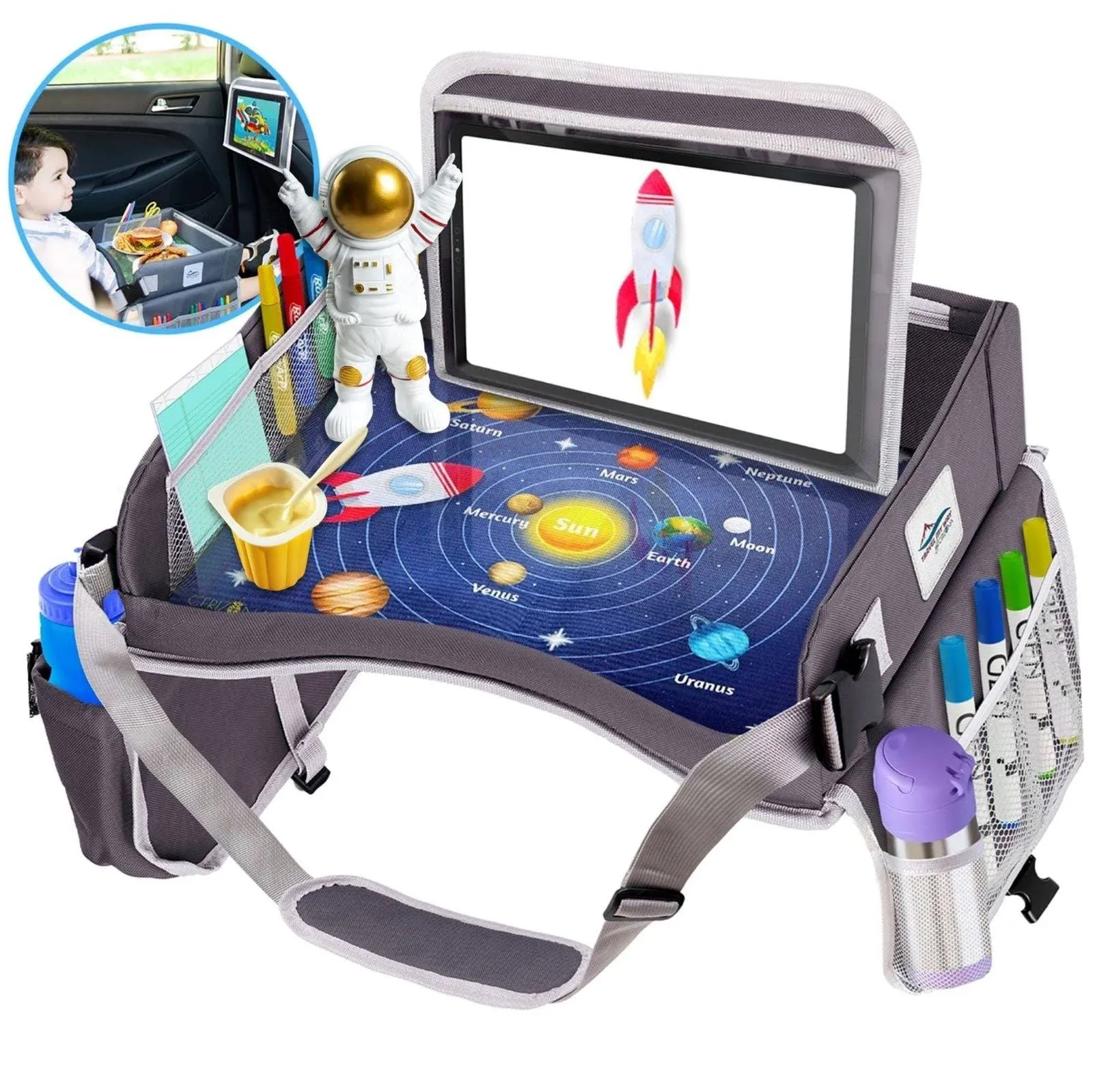 Cerizona Portable Kids Travel Tray & Lap Desk (Planets)