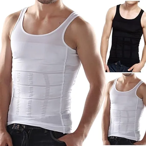 Frogwill Mens Posture Correction/Support/Pain Relief Slimming Body Vest Shirt (XL, White-New)