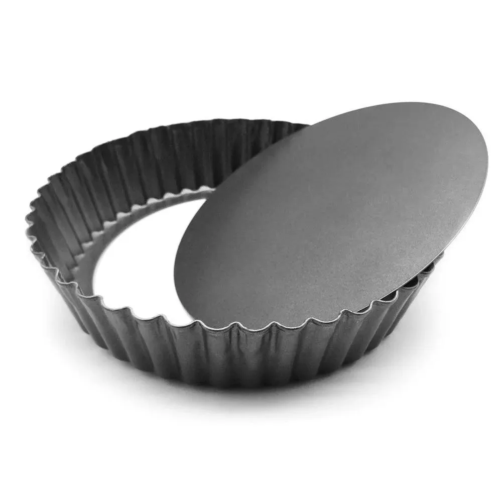 Nonstick Heavy Duty Tart Pan With Removable Bottom, Removable Loose Bottom Quiche Pans, Pie Pan (9.5" X 2")