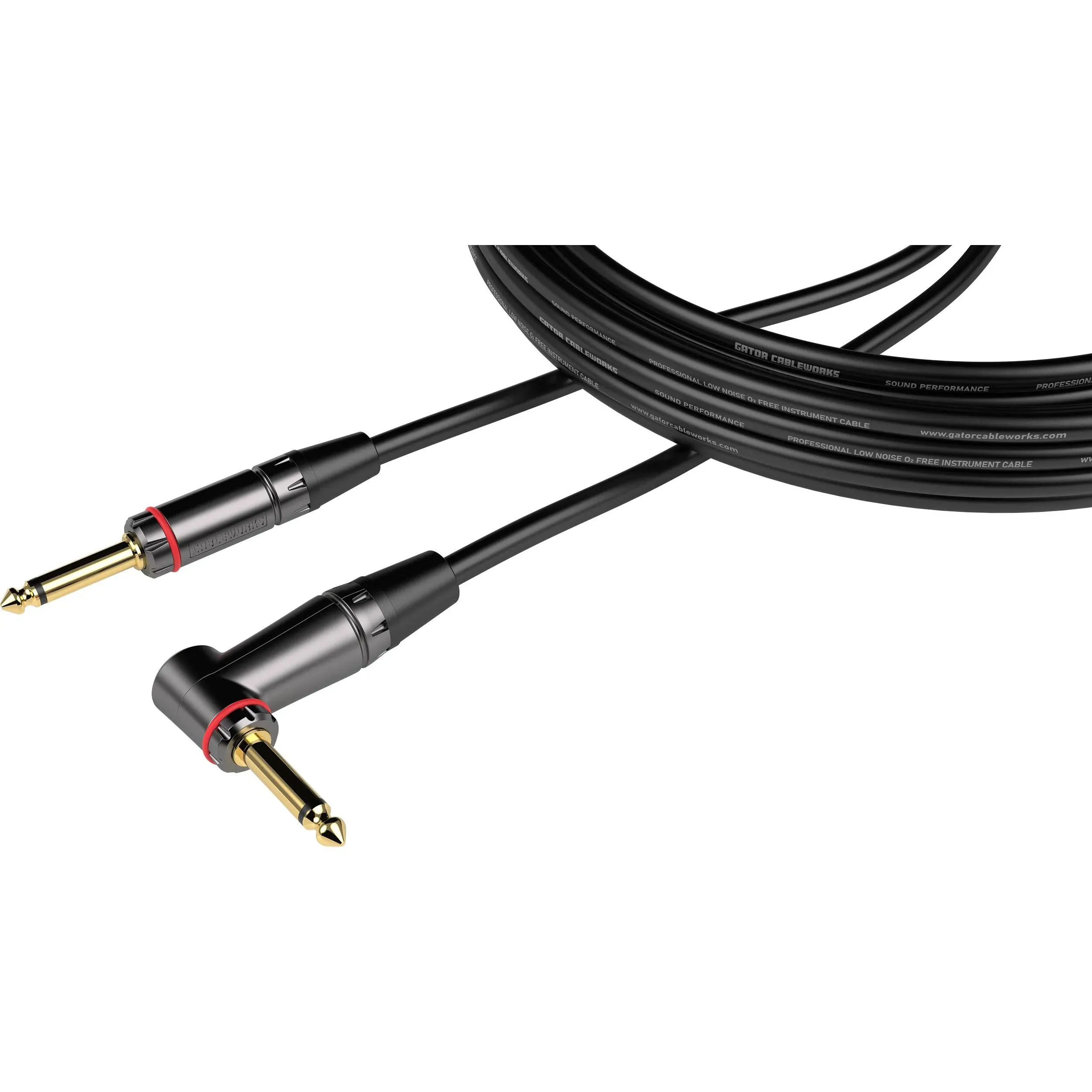 Gator GCWH-INS-03RA Cableworks Headliner Series 3' St to RA Instrument Cable