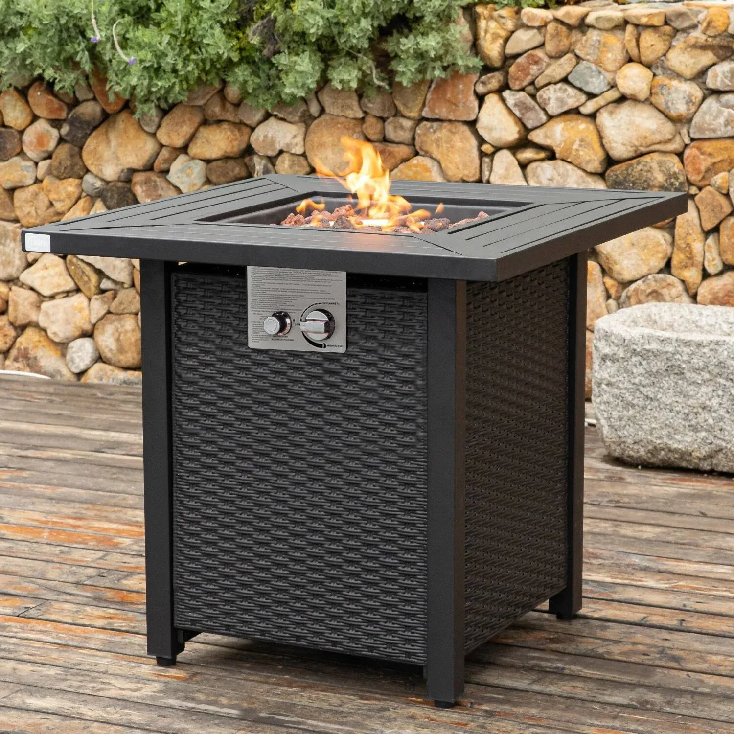 COSIEST 40,000 BTU Outdoor 28-inch Square Metal Fire Table