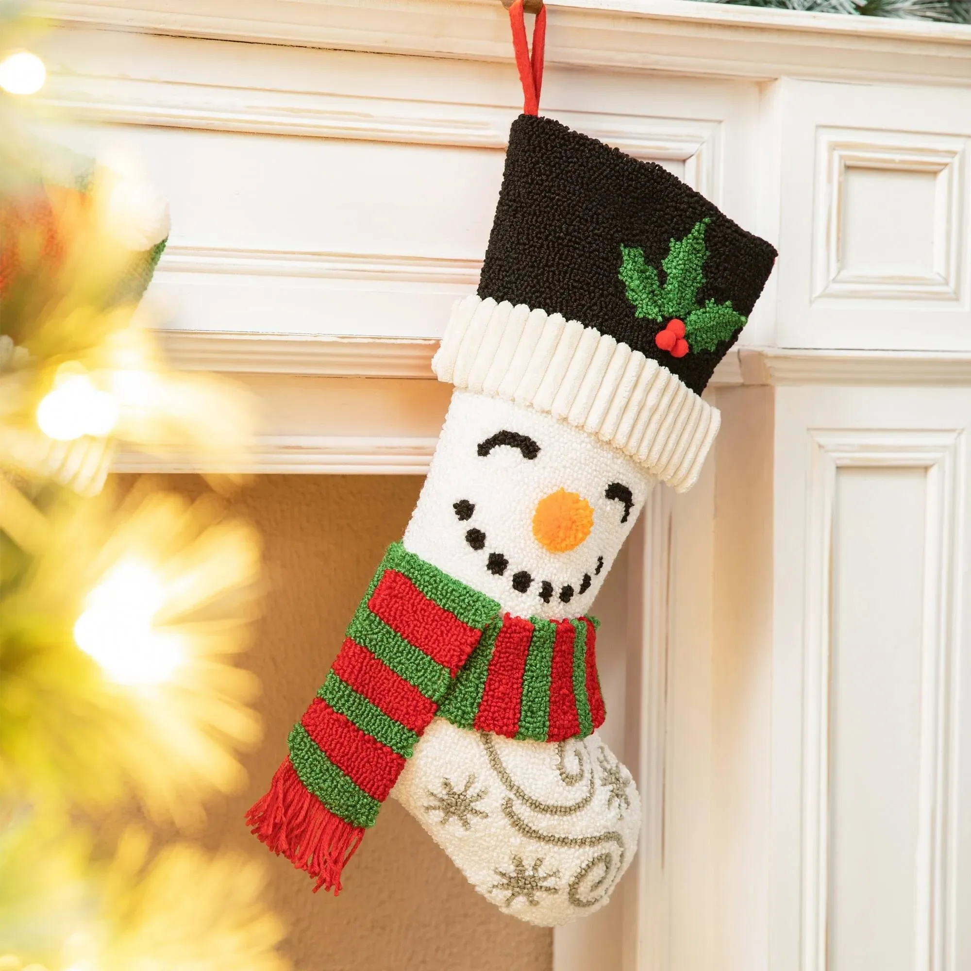 Glitzhome® 20.5" Snowman Hooked Stocking