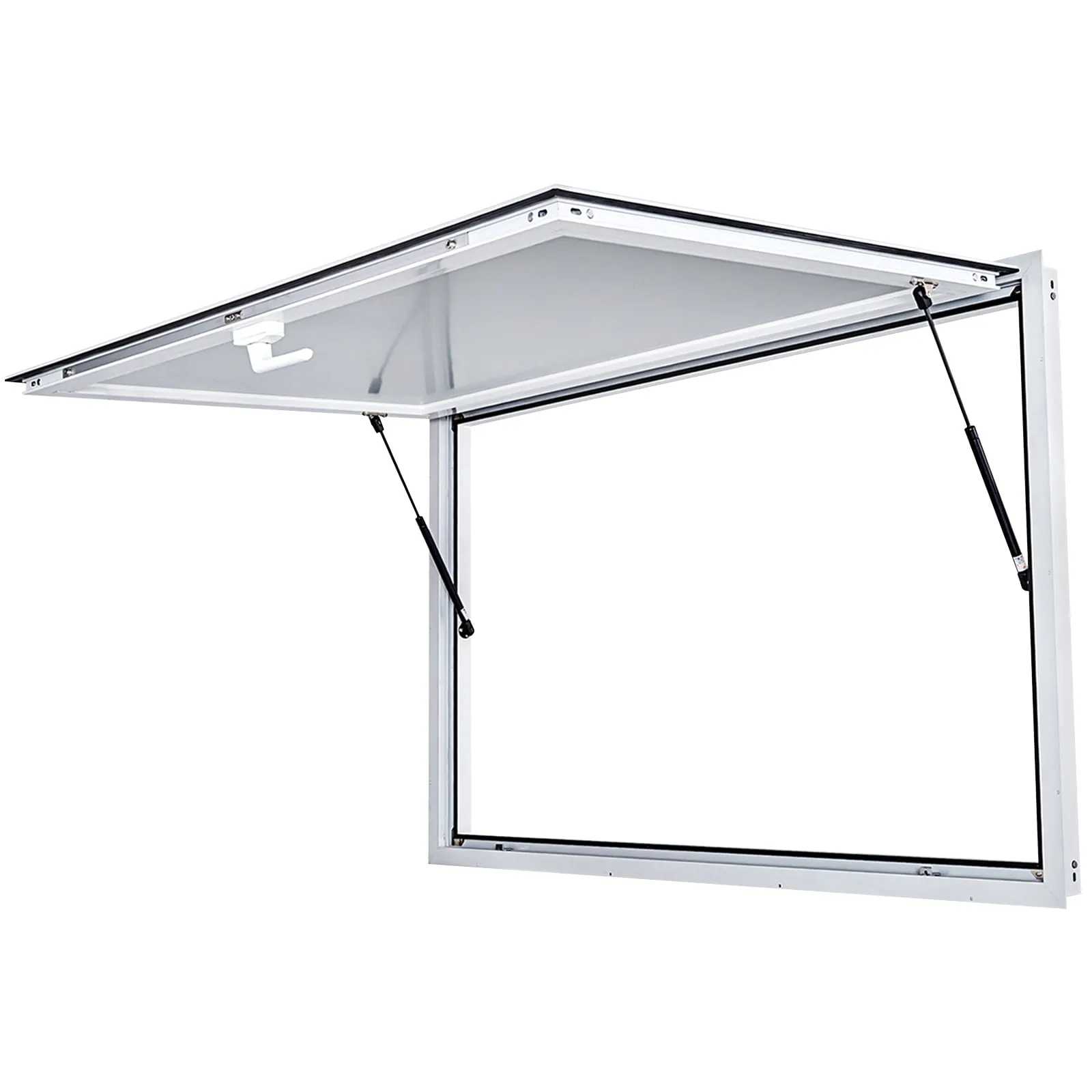 VEVOR Concession Window for Food Truck 74 x 40 Inch, Concession Stand Serving Window Door with Double-Point Fork Lock, Concession Awning Door Up to 85 Degrees for Food Trucks, Glass Not Included