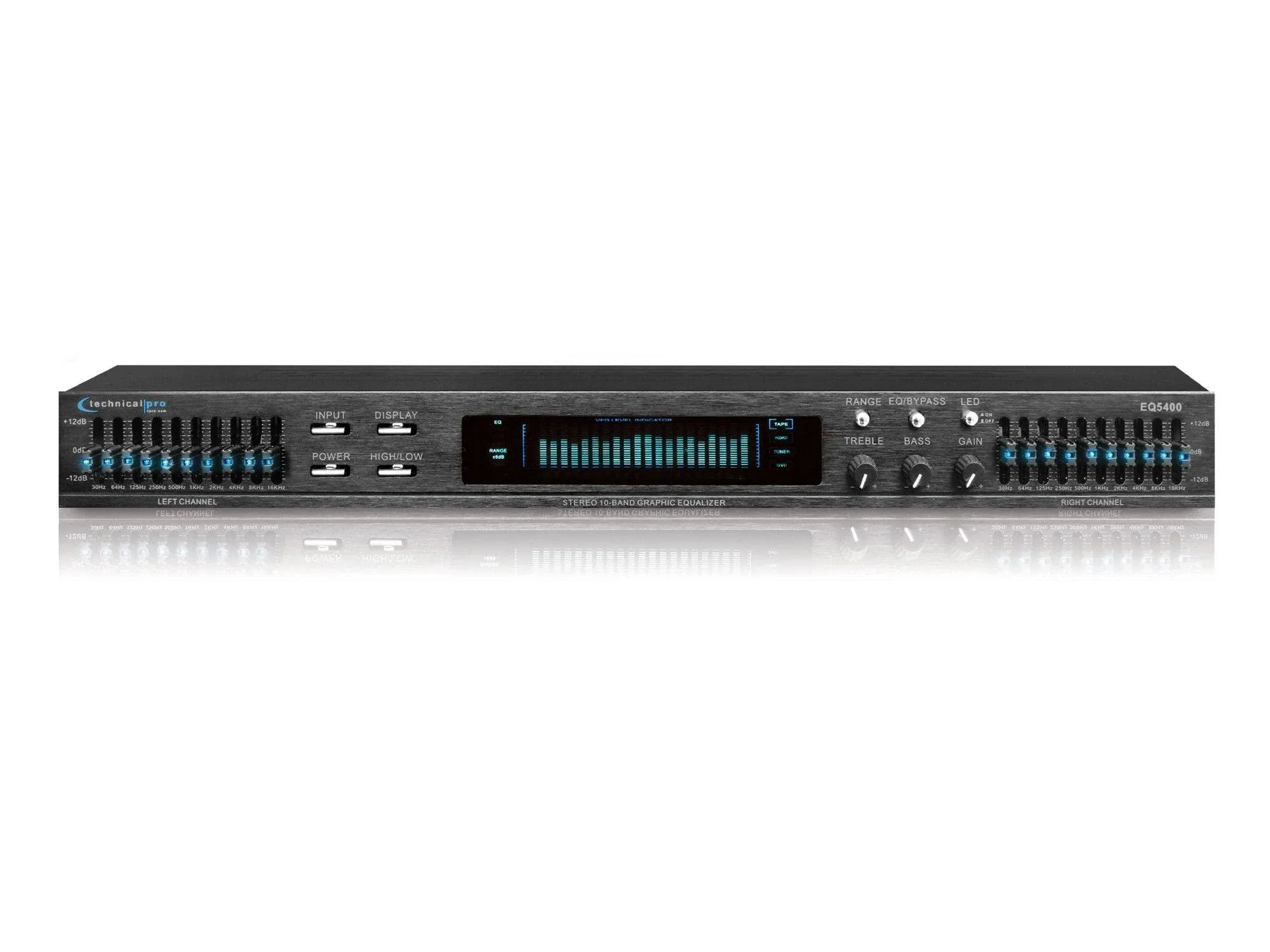 Technical Pro Dual 10 Band Professional Stereo Equalizer with Individual LED Indicators 14563337