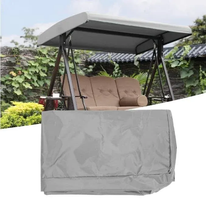 BORDSTRACT Replacement Canopy, Swing Chair Canopy Replacement Swing Canopy Cover Waterproof Garden Swing Chair Canopy Cover for Outdoor Patio Garden Poolside Balcony(Grey)