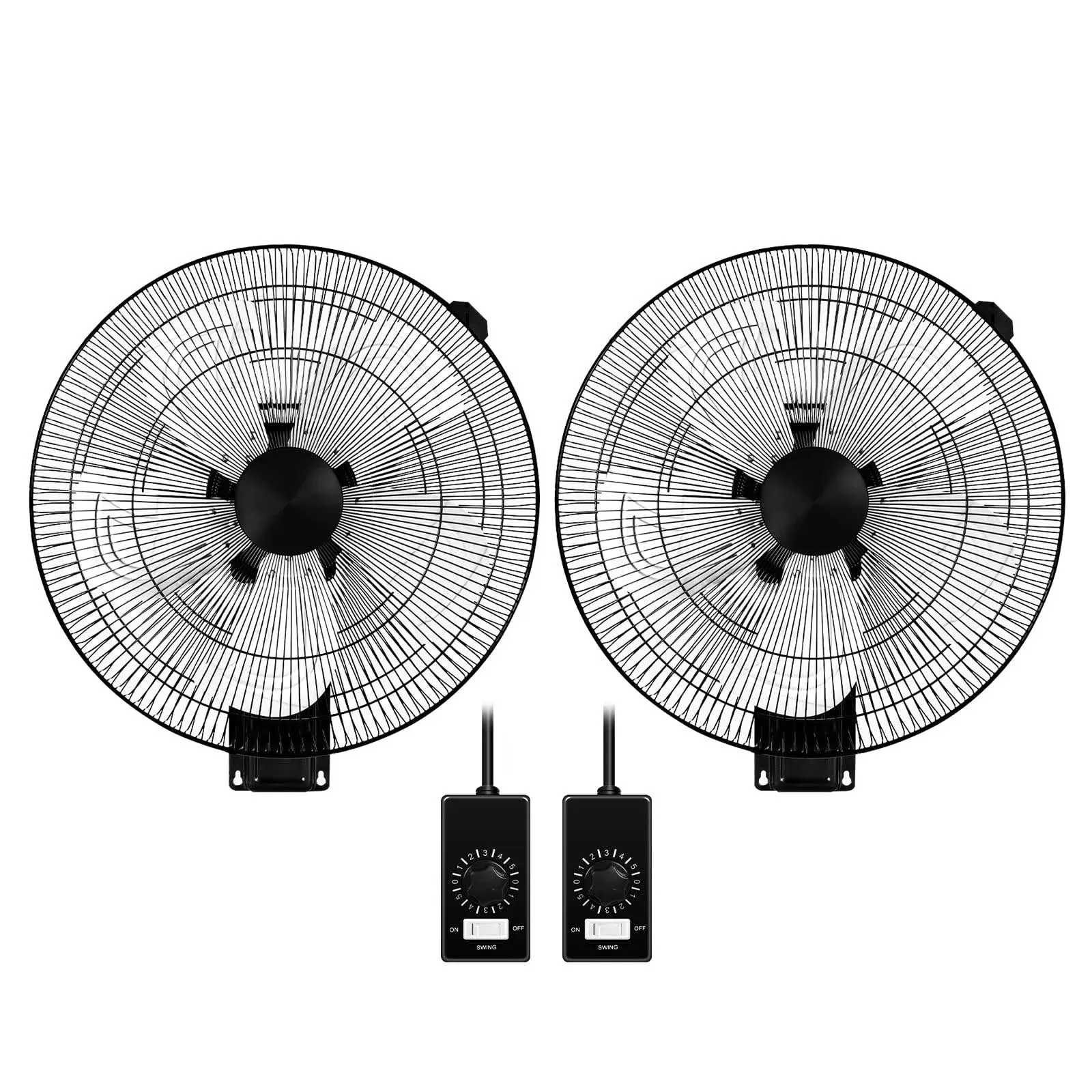 HealSmart 18 inch Household Commercial Wall Mount Fan, 90 Degree Horizontal ...