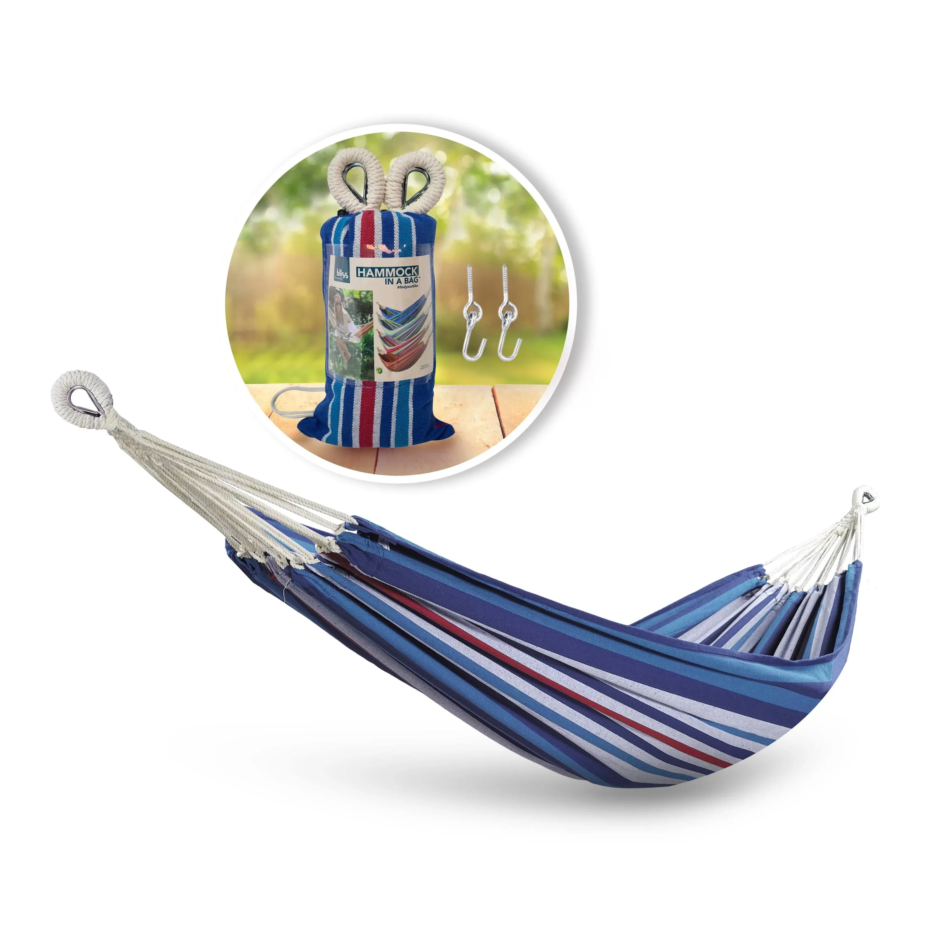 Bliss Hammocks 40&#034; Wide Hammock Patriotic Stripe Traditional