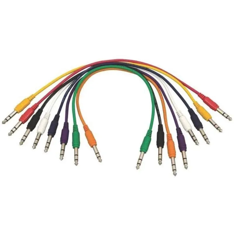 On-Stage TRS TRS Patch Cable 8-Pack Straight 17