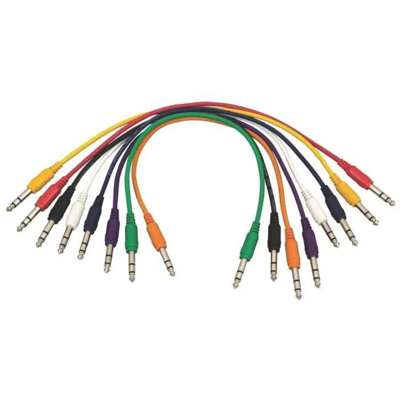 On-Stage PC18-17TRS-S Straight Patch Cables (TRS-TRS, 8-Pack)