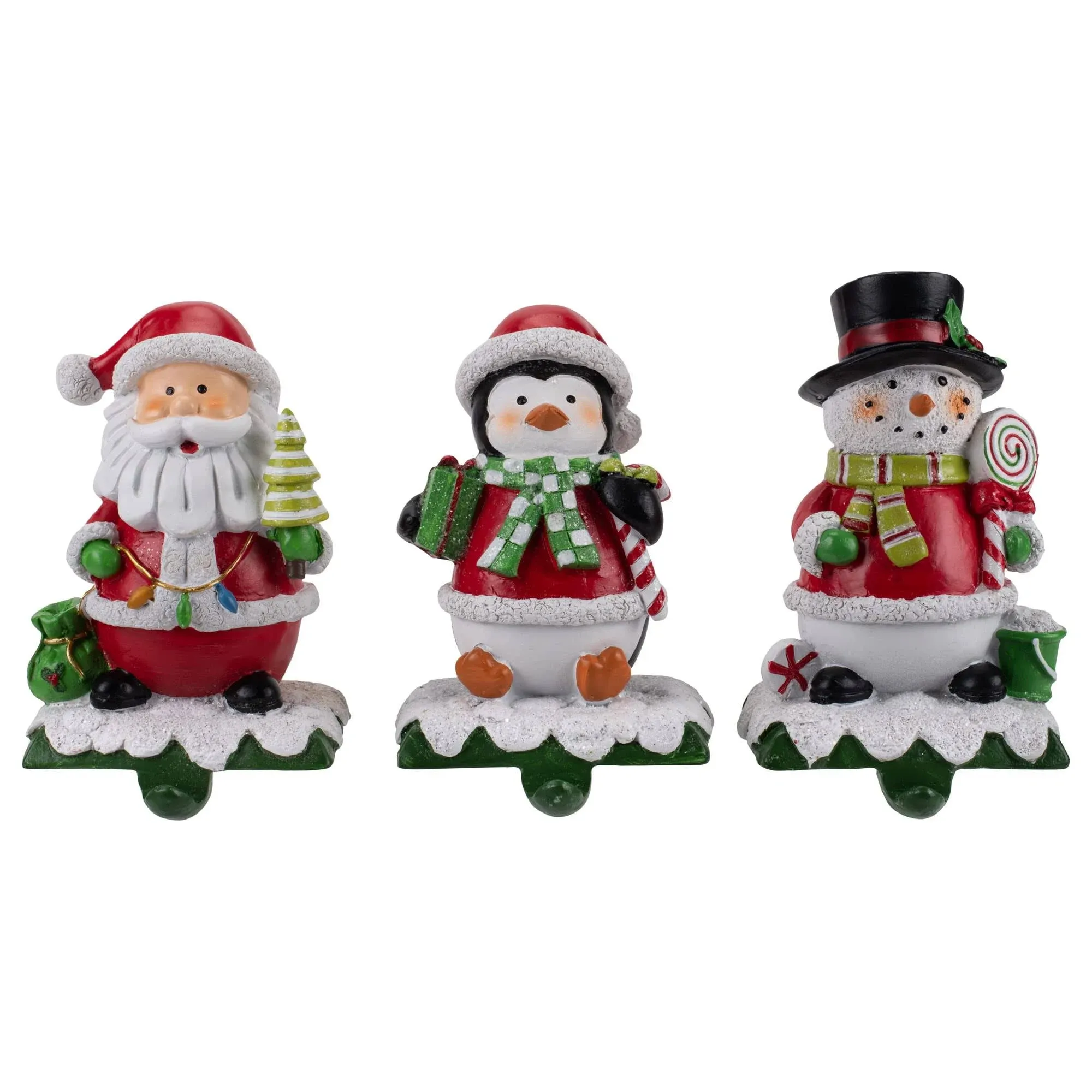 Transpac Resin Jolly Stocking Holder, Set Of 3, Assortment