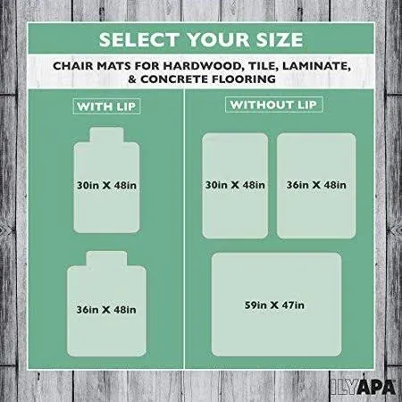 Ilyapa Heavy Duty Office Chair Mat, 30 x 48 Inches Clear, Durable PVC Chair Mat